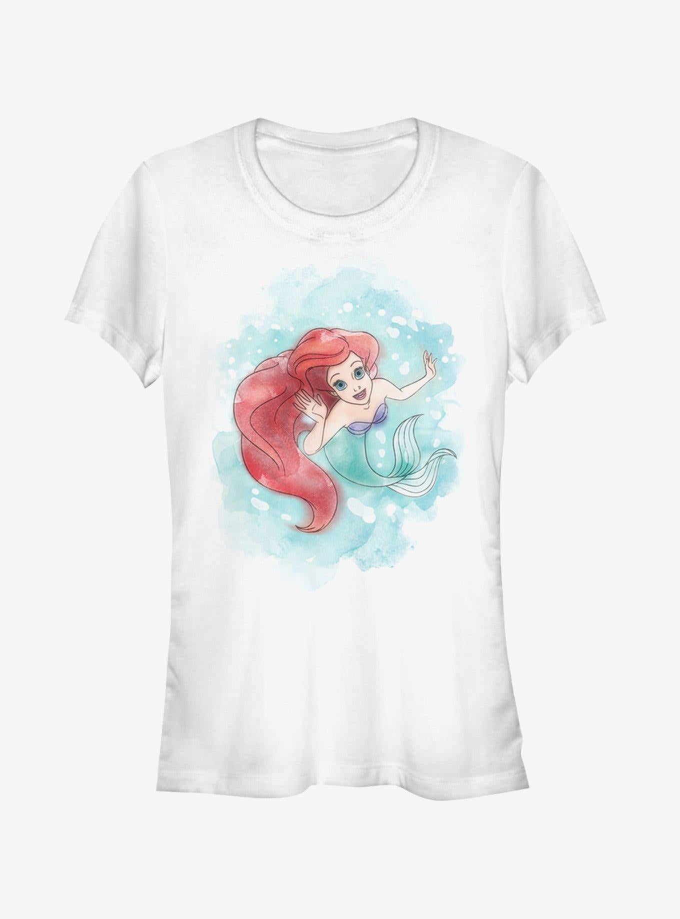 Disney Ariel Watercolor Print Girls T-Shirt | Trending Graphic Tee For Fans