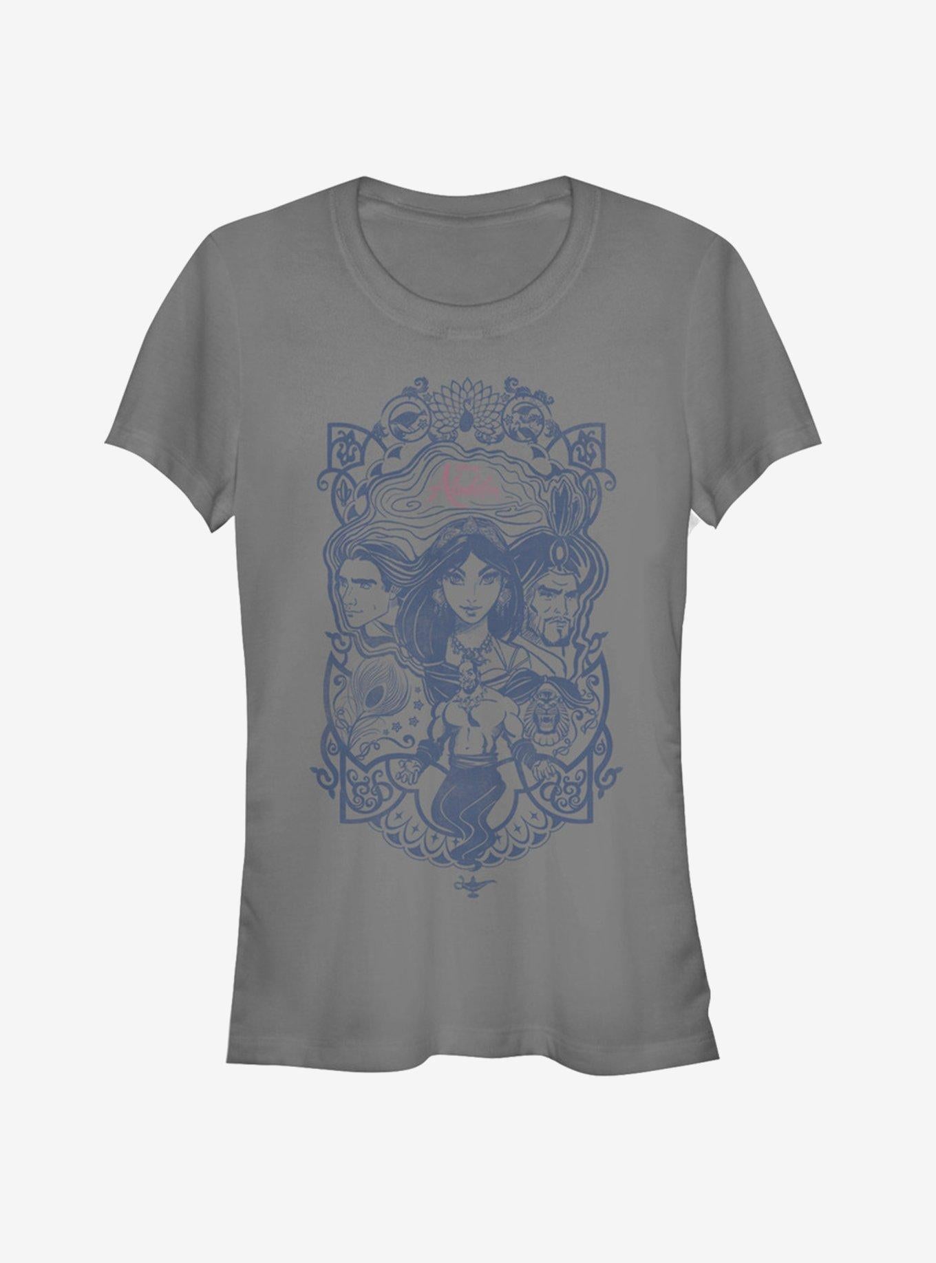 Disney Aladdin 2019 Vintage Aladdin Collage Girls T-Shirt | Trending Graphic Tee For Fans