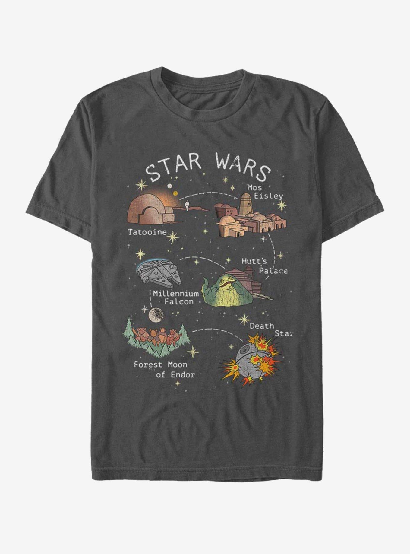 Star Wars Story Map T-Shirt | Trending Graphic Tee For Fans