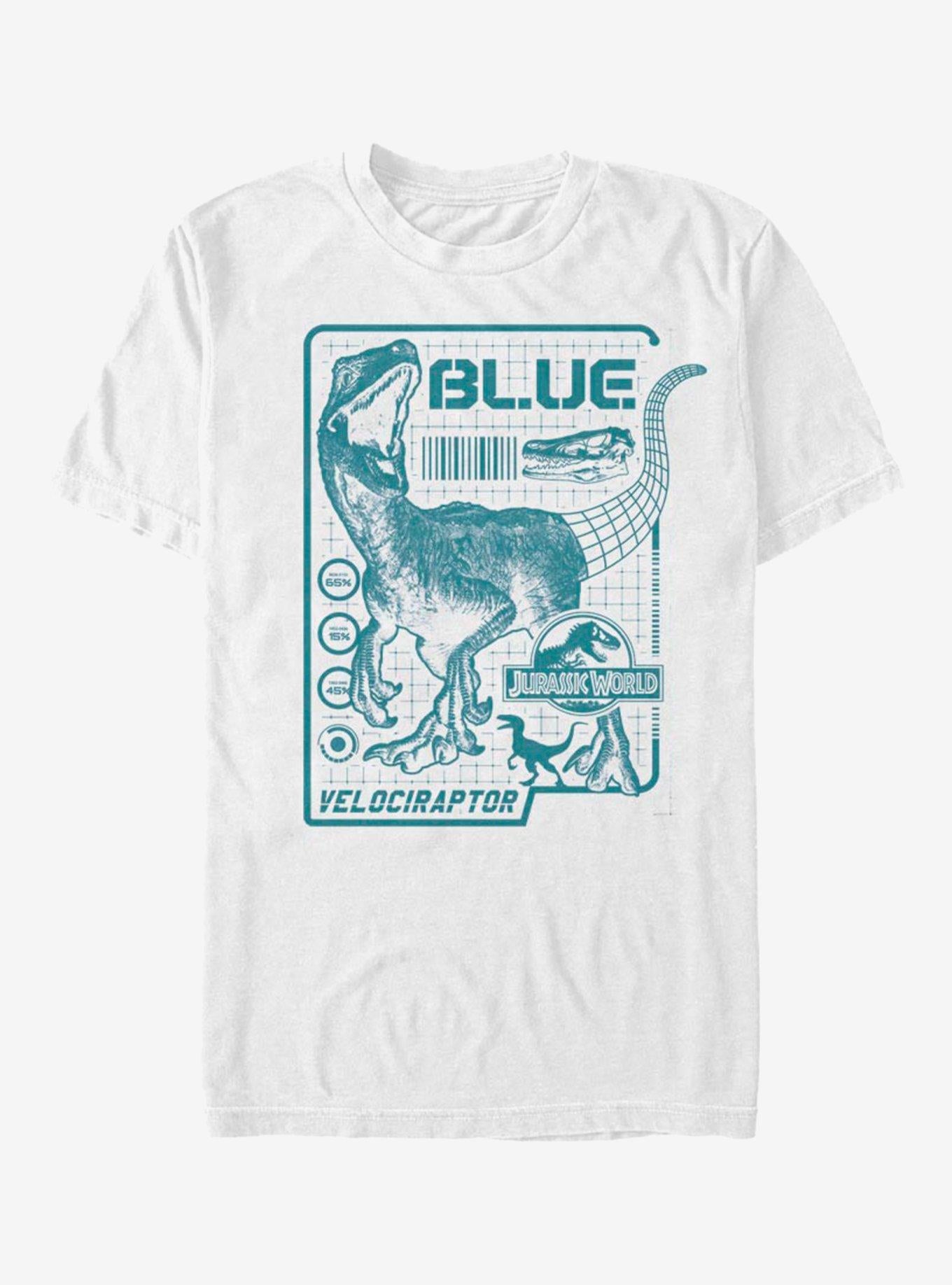 Jurassic Park Raptor Blue Print T-Shirt | Trending Graphic Tee For Fans