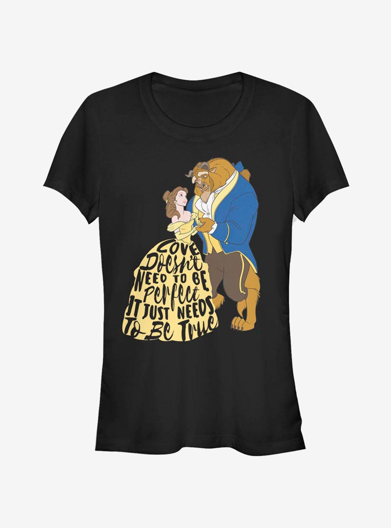 Disney Beauty and The Beast Colorful Love Girls T-Shirt | Trending Graphic Tee For Fans