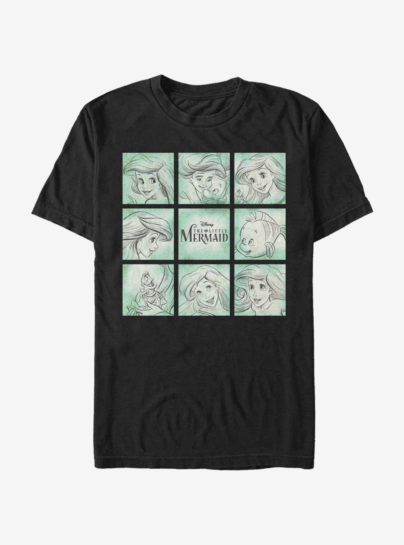 Disney Little Mermaid Mermaid Sketches T-Shirt | Trending Graphic Tee For Fans