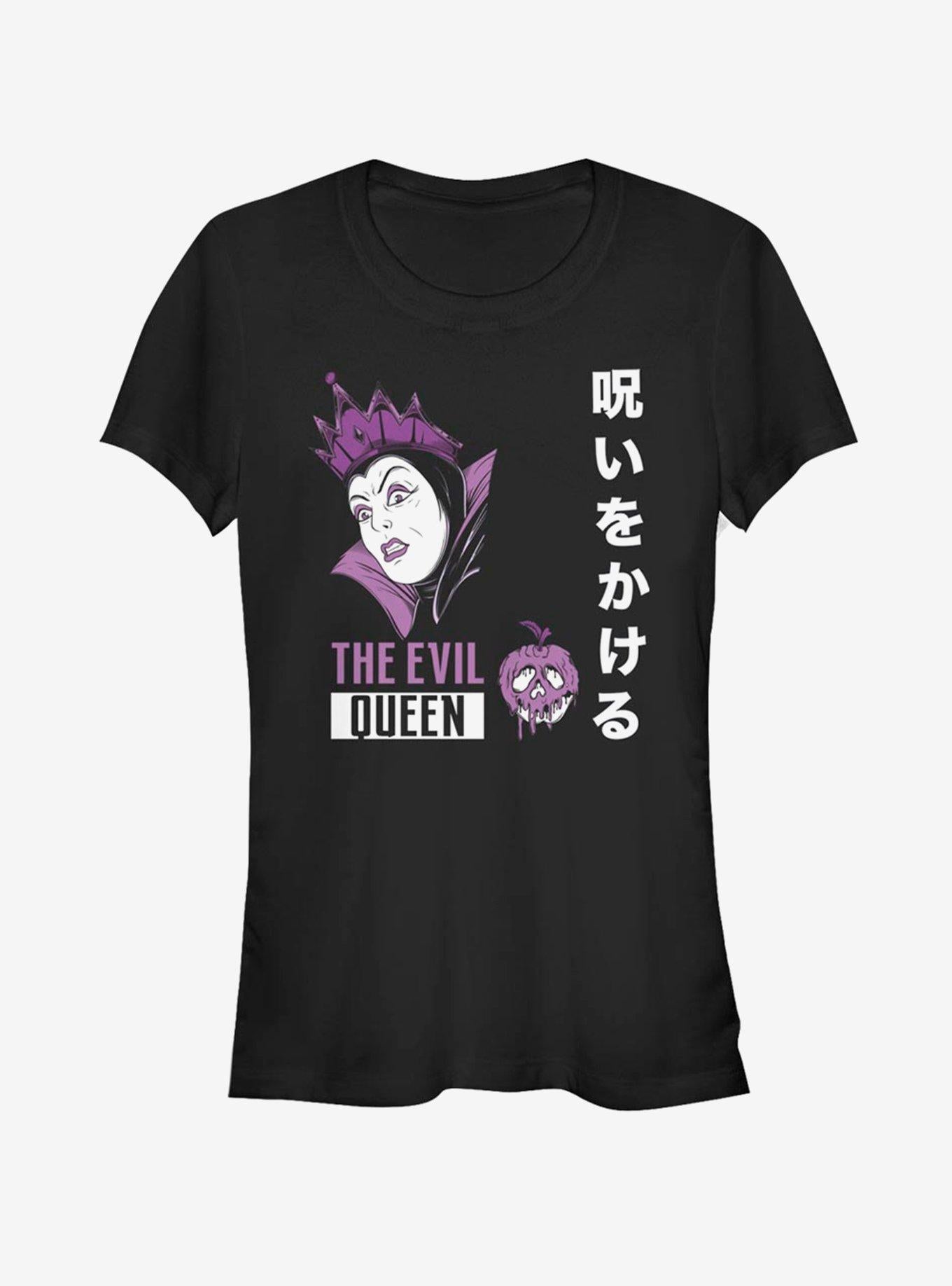 Disney Snow White Evil Queen Japanese Text Girls T-Shirt | Trending Graphic Tee For Fans