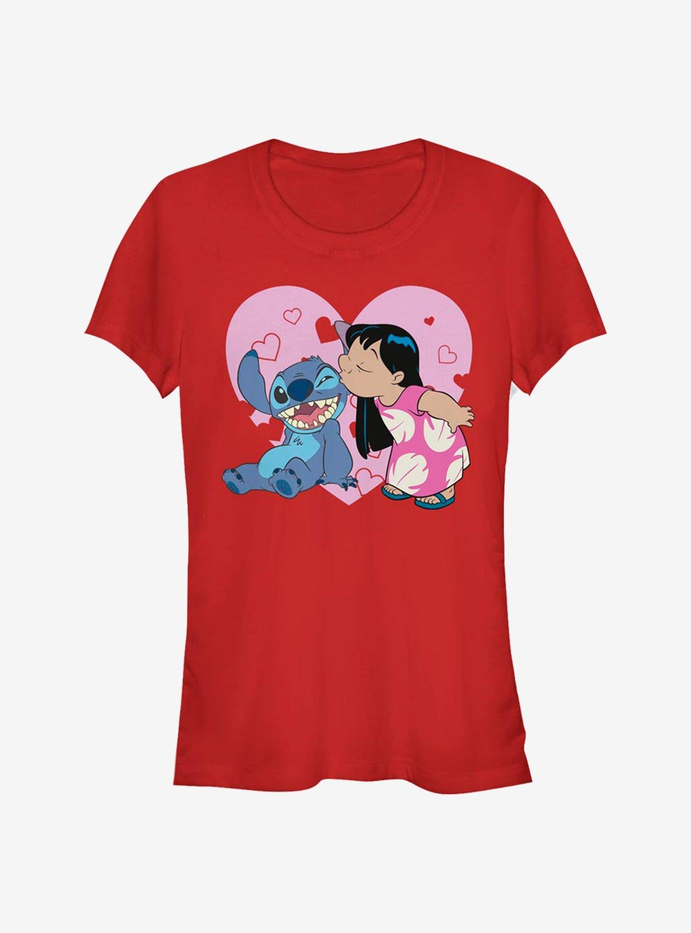Disney Lilo & Stitch Lilo And Valentine Kisses Girls T-Shirt | Trending Graphic Tee For Fans
