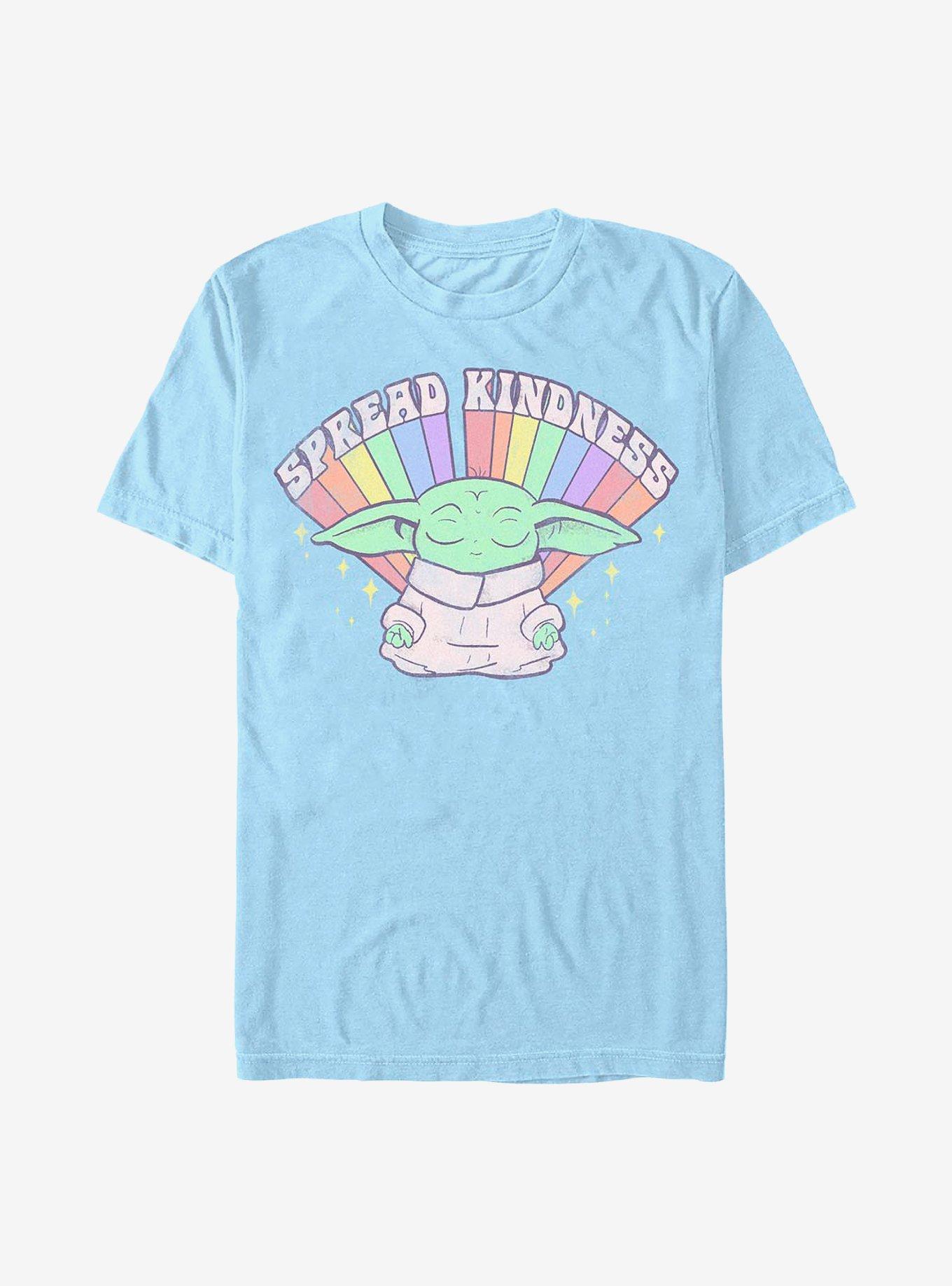 Star Wars The Mandalorian The Child Rainbow Spread Kindness T-Shirt | Trending Graphic Tee For Fans
