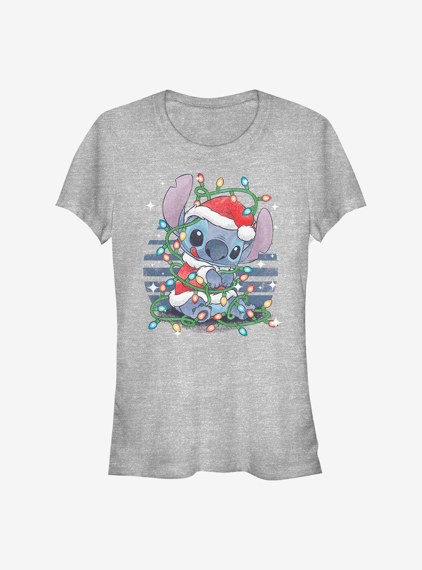 Disney Lilo & Stitch Holiday Lights Girls T-Shirt | Trending Graphic Tee For Fans