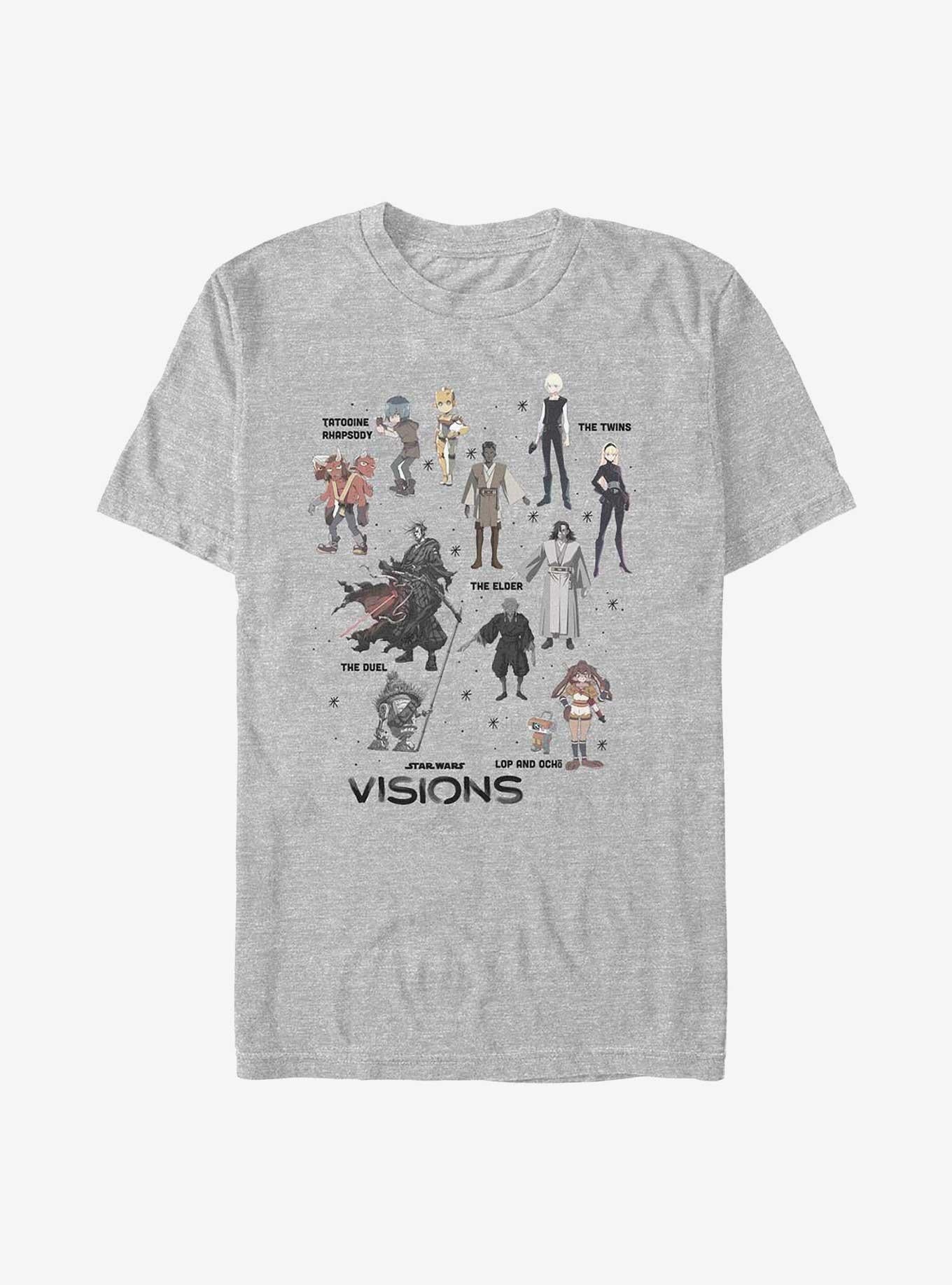 Star Wars Visions Textbook Characters T-Shirt | Trending Graphic Tee For Fans