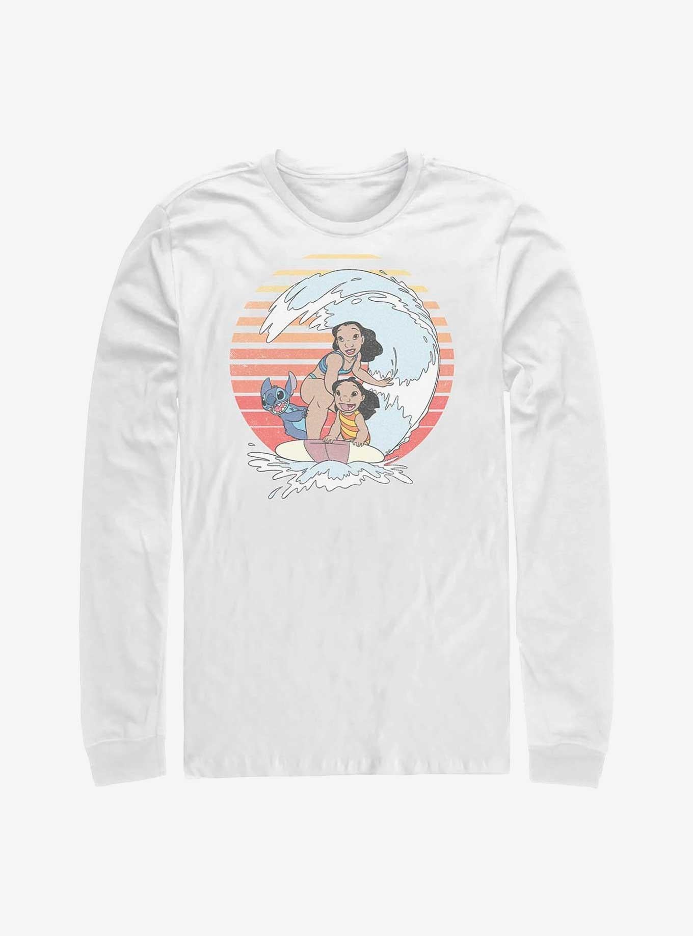 Disney Lilo & Stitch Family Surfing Long-Sleeve T-Shirt | Trending Graphic Tee For Fans