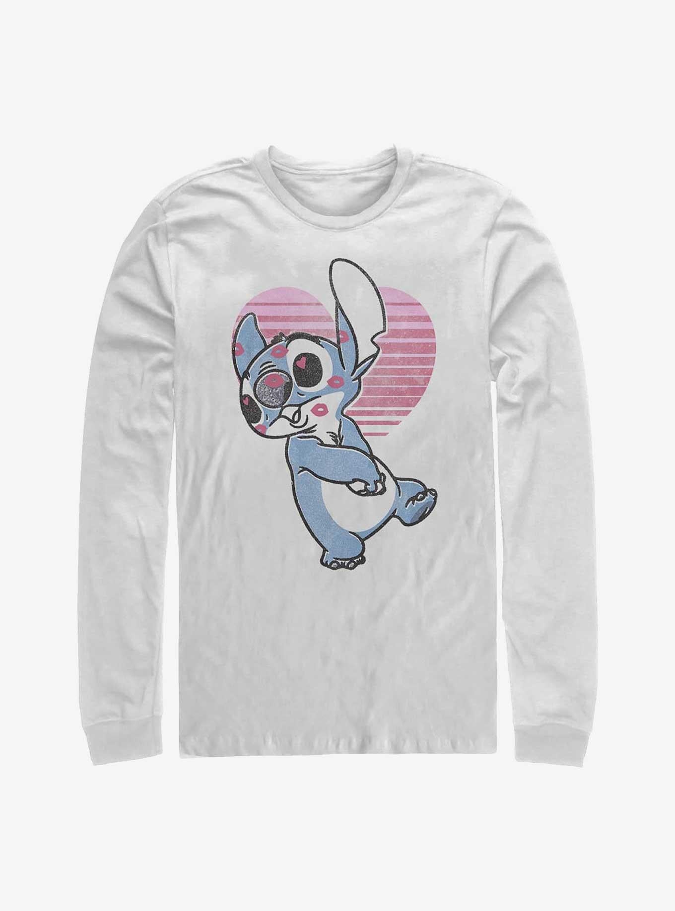 Disney Lilo & Stitch Kissy Faced Long-Sleeve T-Shirt | Trending Graphic Tee For Fans
