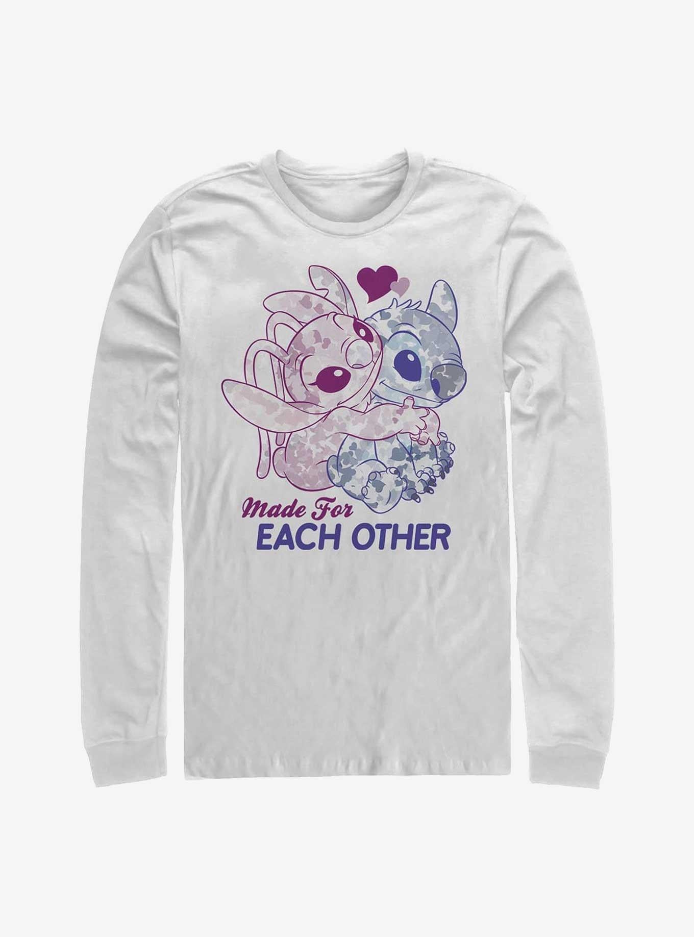 Disney Lilo & Stitch Made For Eachother Long-Sleeve T-Shirt | Trending Graphic Tee For Fans