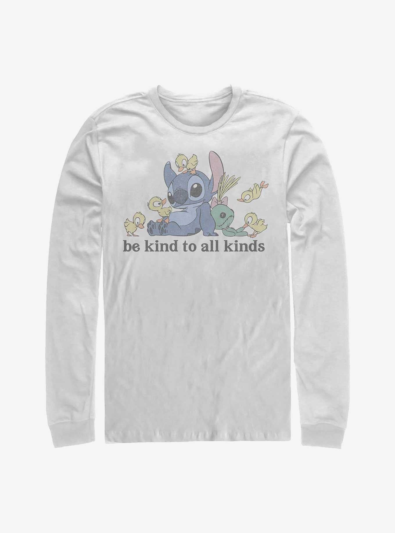 Disney Lilo & Stitch Be Kind To All Kinds Long-Sleeve T-Shirt | Trending Graphic Tee For Fans