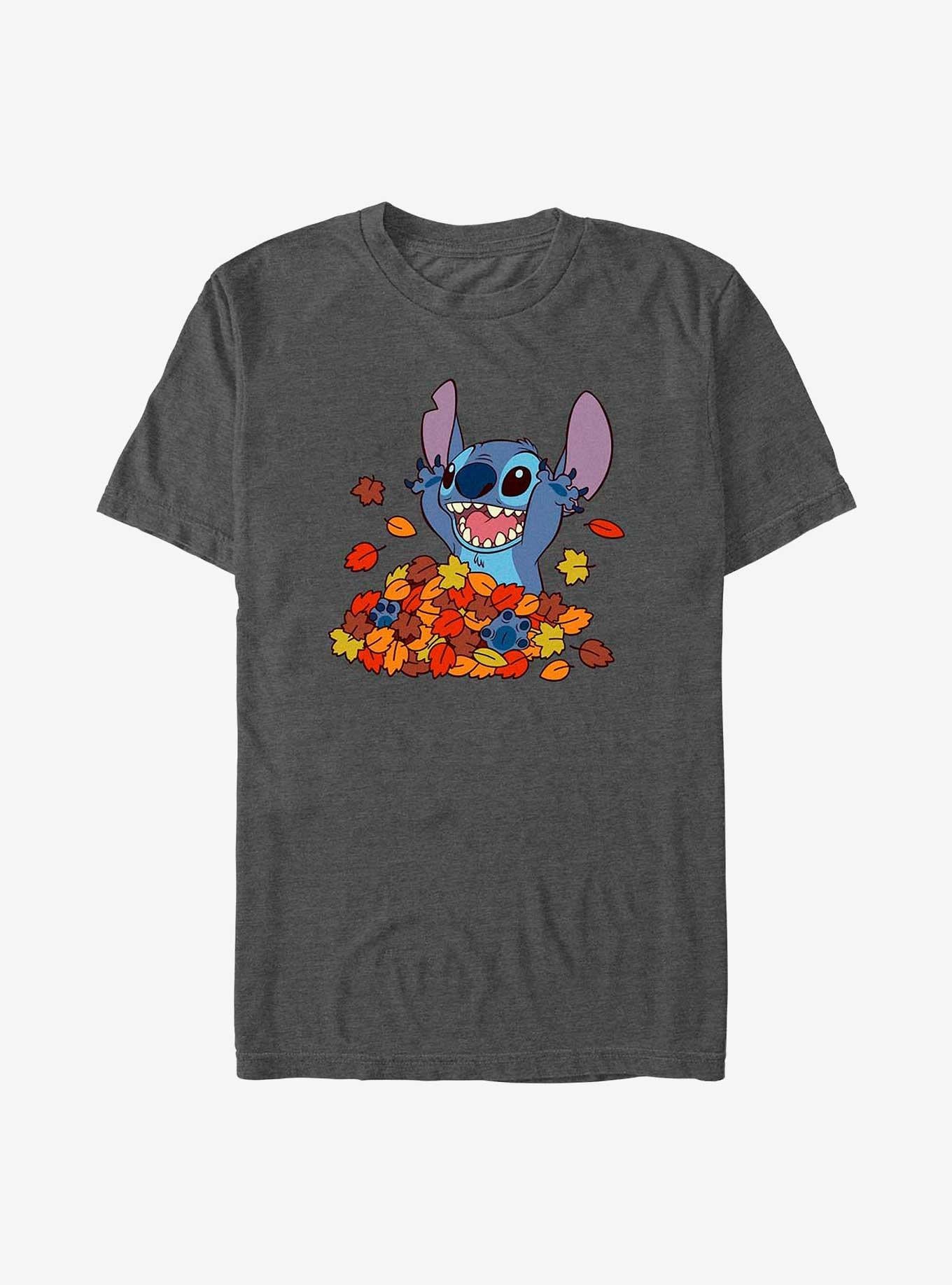 Disney Lilo & Stitch Leaf Pile T-Shirt | Trending Graphic Tee For Fans