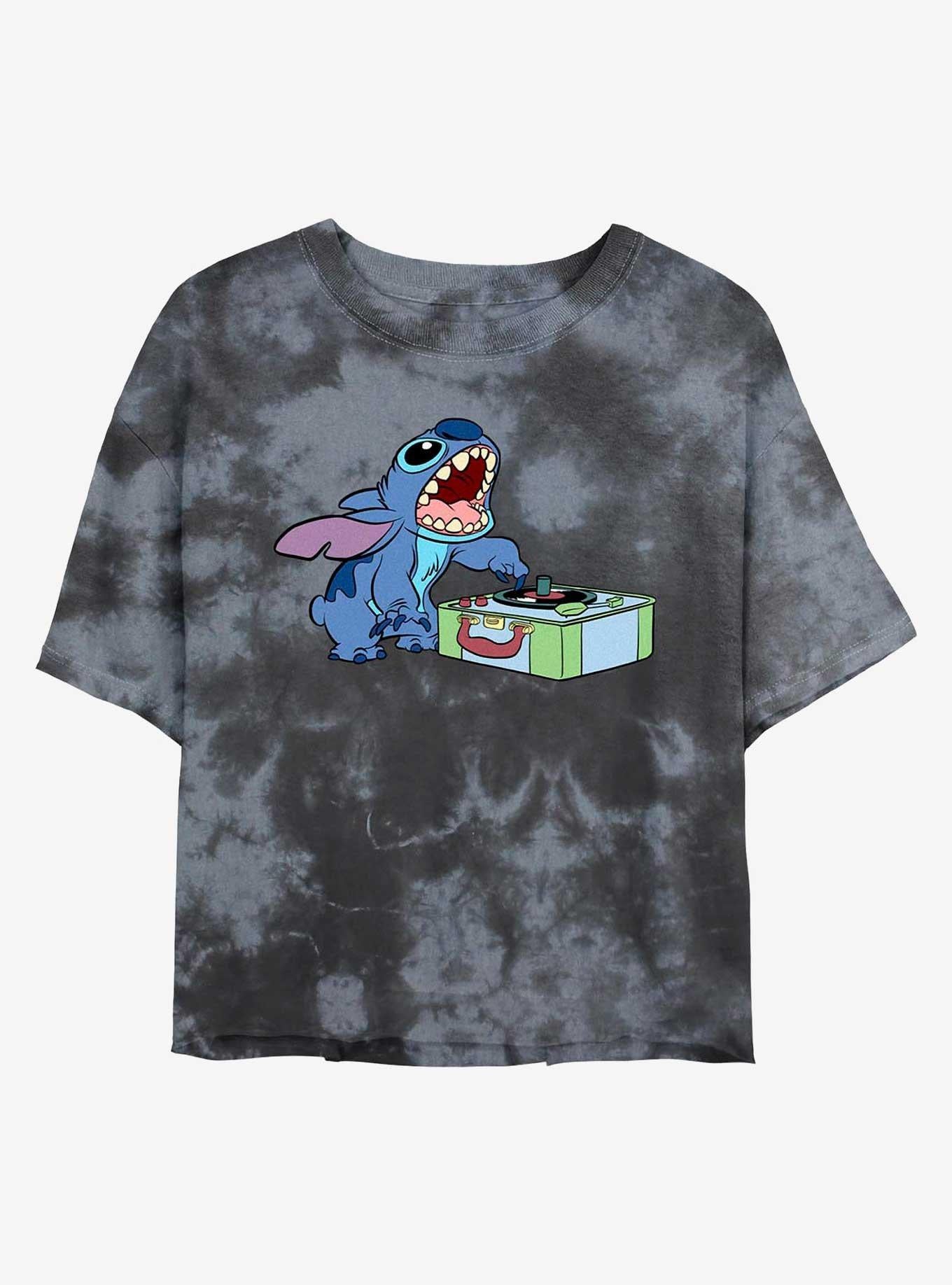 Disney Lilo & Stitch DJ Stitch Tie-Dye Girls Crop T-Shirt | Trending Graphic Tee For Fans