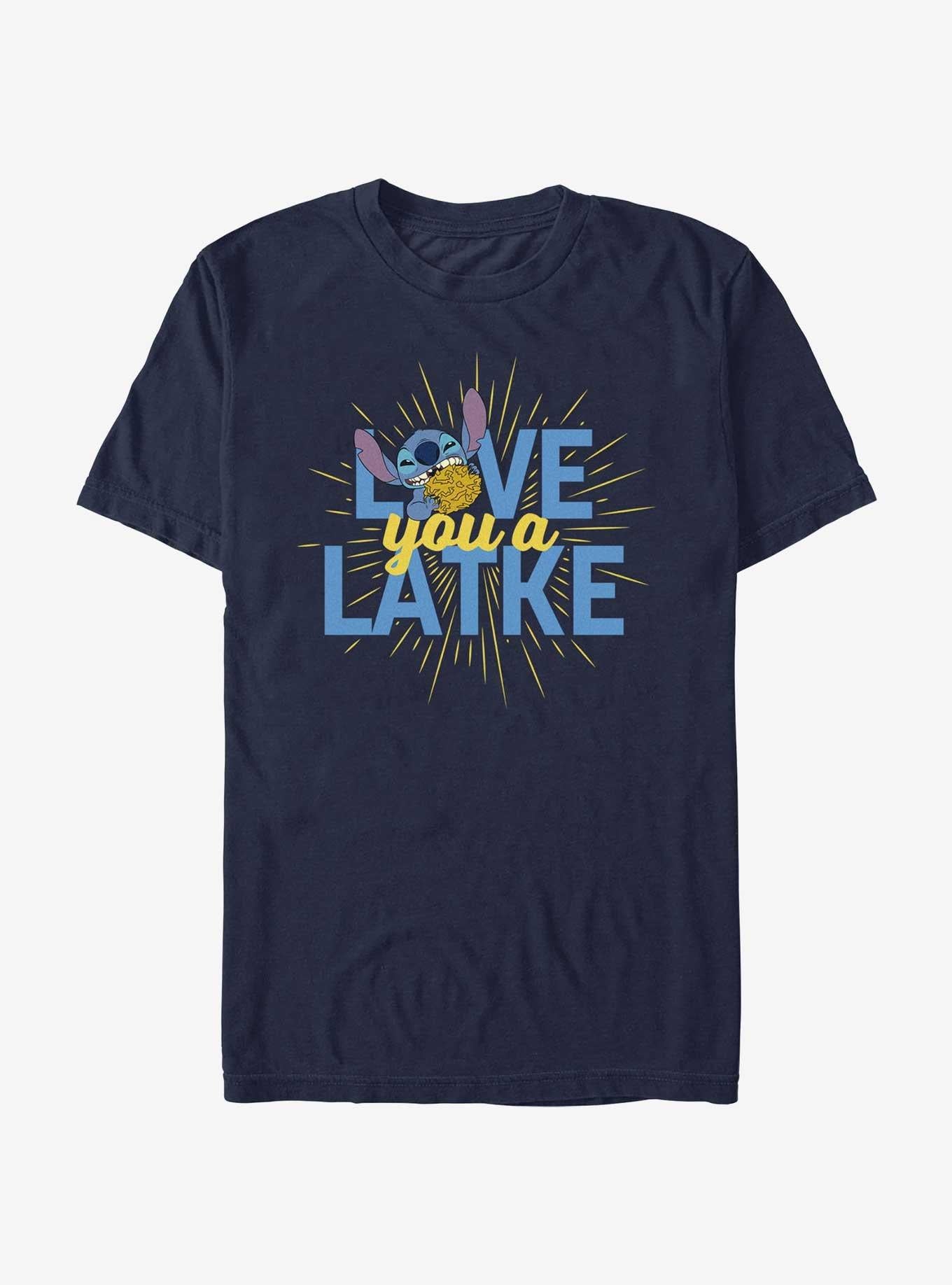 Disney Lilo & Stitch Hanukkah Love You A Latke T-Shirt | Trending Graphic Tee For Fans