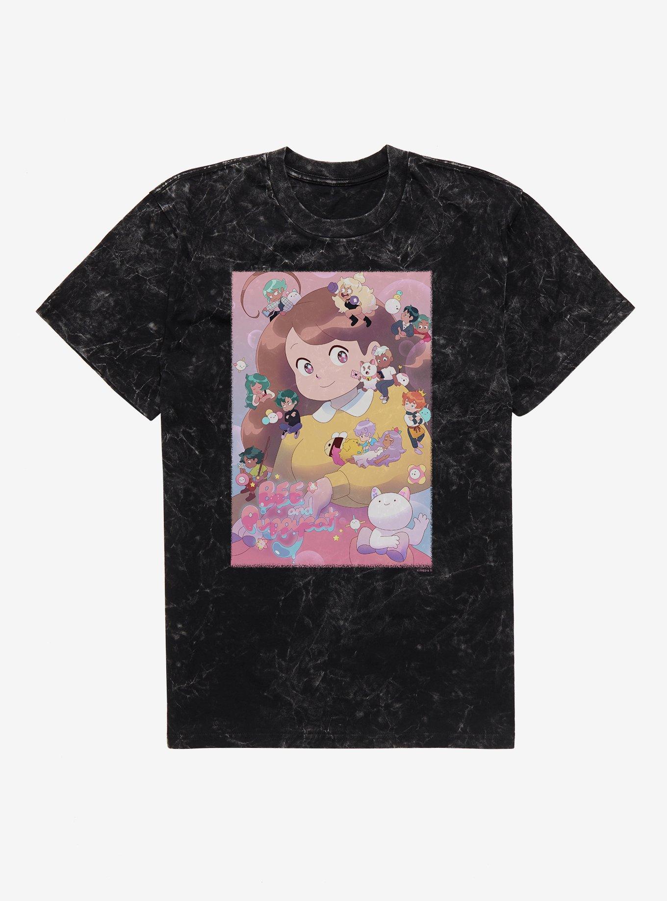 Bee And Puppycat Group Poster Mineral Wash T-Shirt | Trending Graphic Tee For Fans