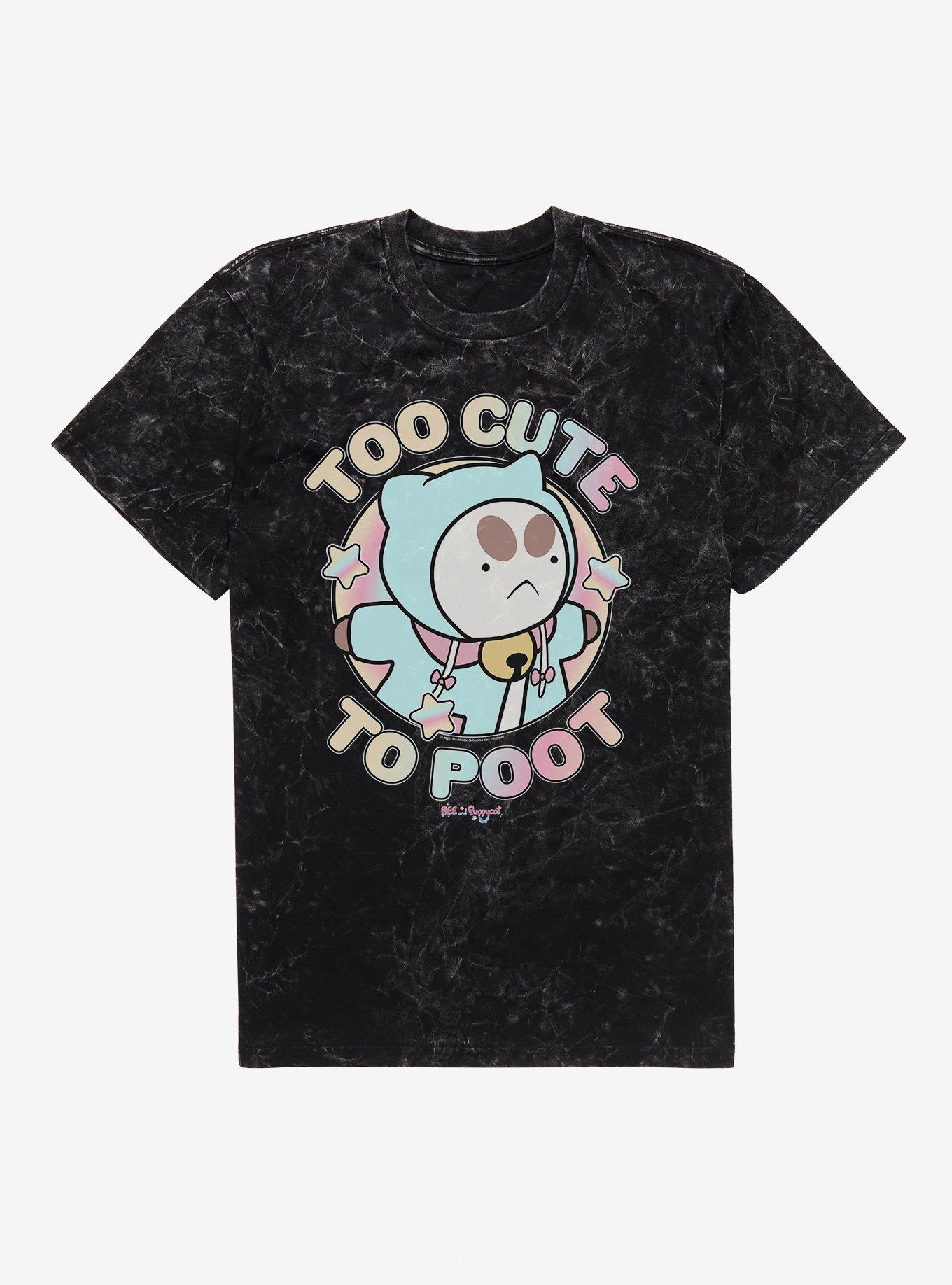 Bee And Puppycat Too Cute To Poot Mineral Wash T-Shirt | Trending Graphic Tee For Fans