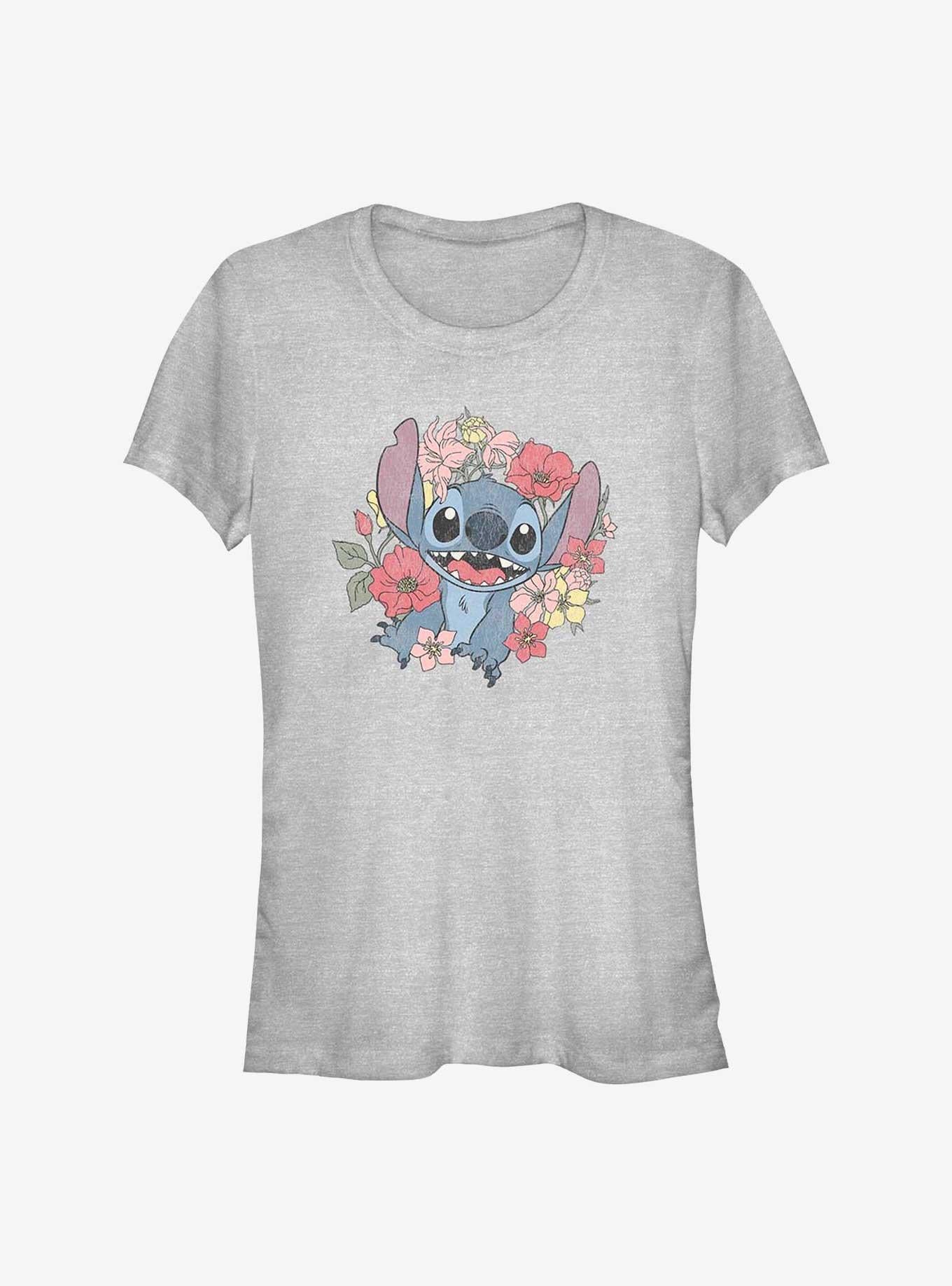 Disney Lilo & Stitch Floral Stitch Girls T-Shirt | Trending Graphic Tee For Fans