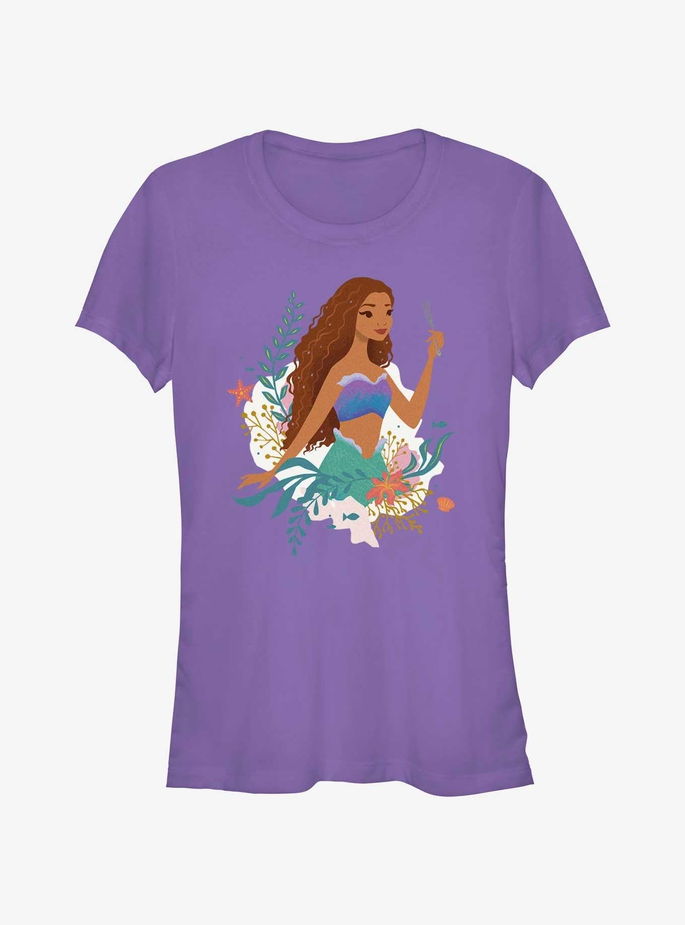 Disney The Little Mermaid Live Action Ariel With A Fork Girls T-Shirt | Trending Graphic Tee For Fans