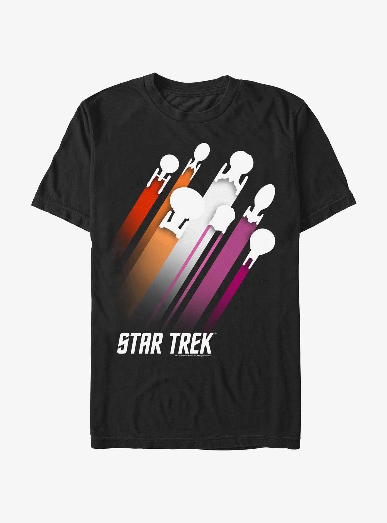 Star Trek Lesbian Flag Streaks Pride T-Shirt | Trending Graphic Tee For Fans