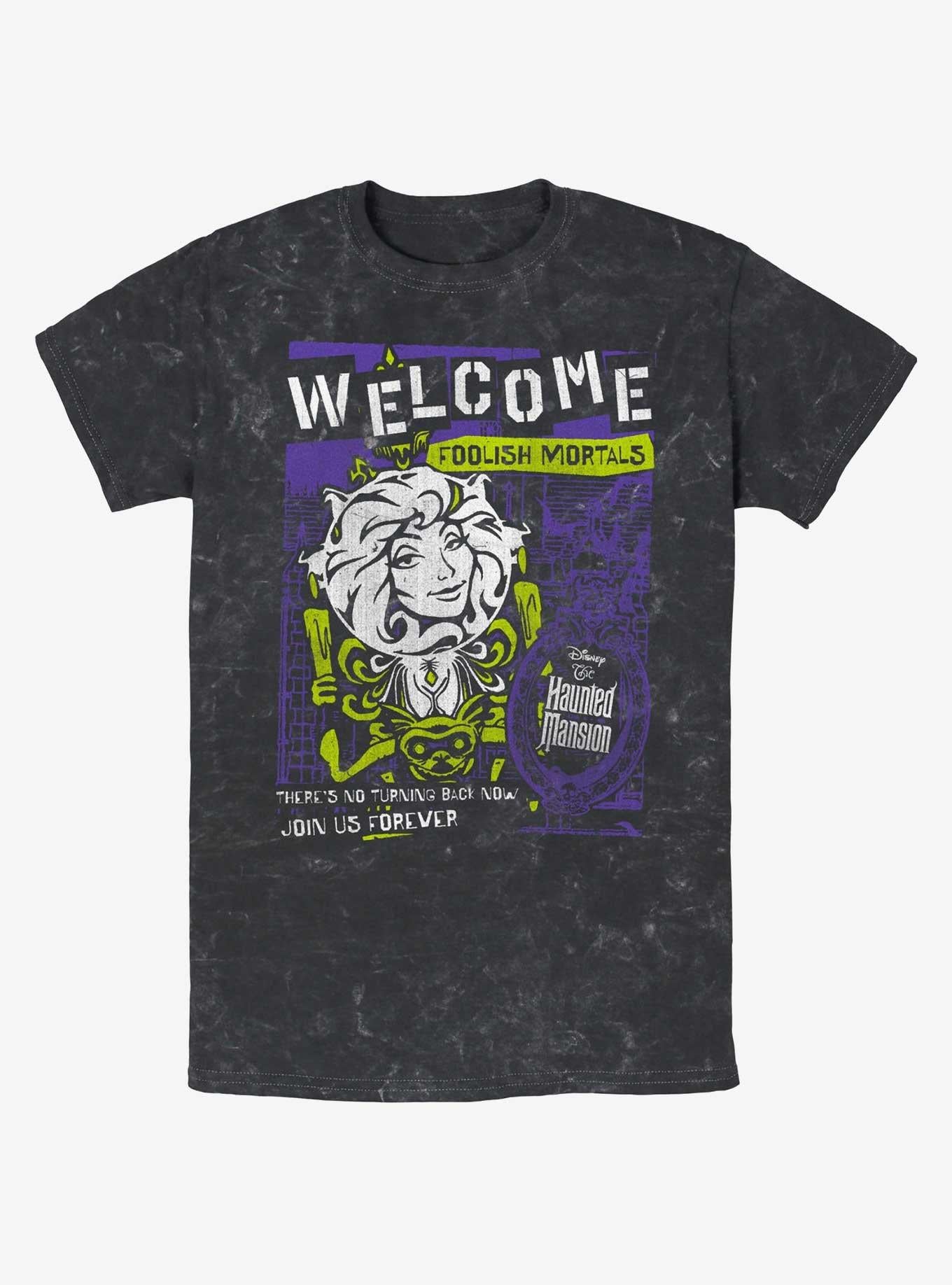 Disney Haunted Mansion Leota Toombs Welcome Poster Mineral Wash T-Shirt | Trending Graphic Tee For Fans