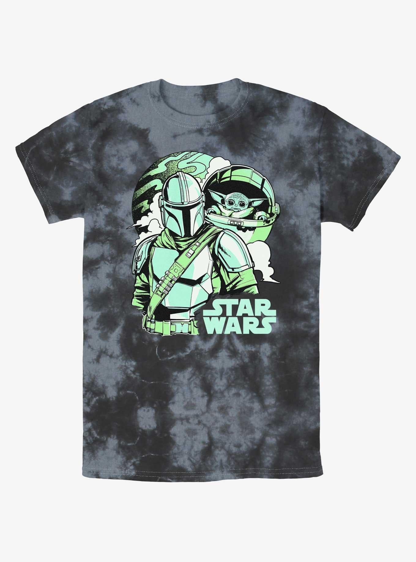 Star Wars The Mandalorian With Grogu Pop Art Tie-Dye T-Shirt | Trending Graphic Tee For Fans