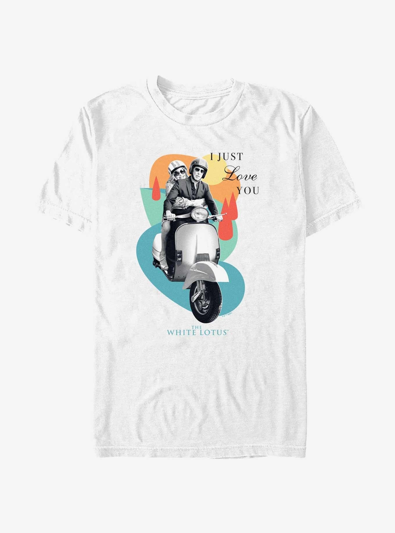White Lotus Scooter Love T-Shirt | Trending Graphic Tee For Fans