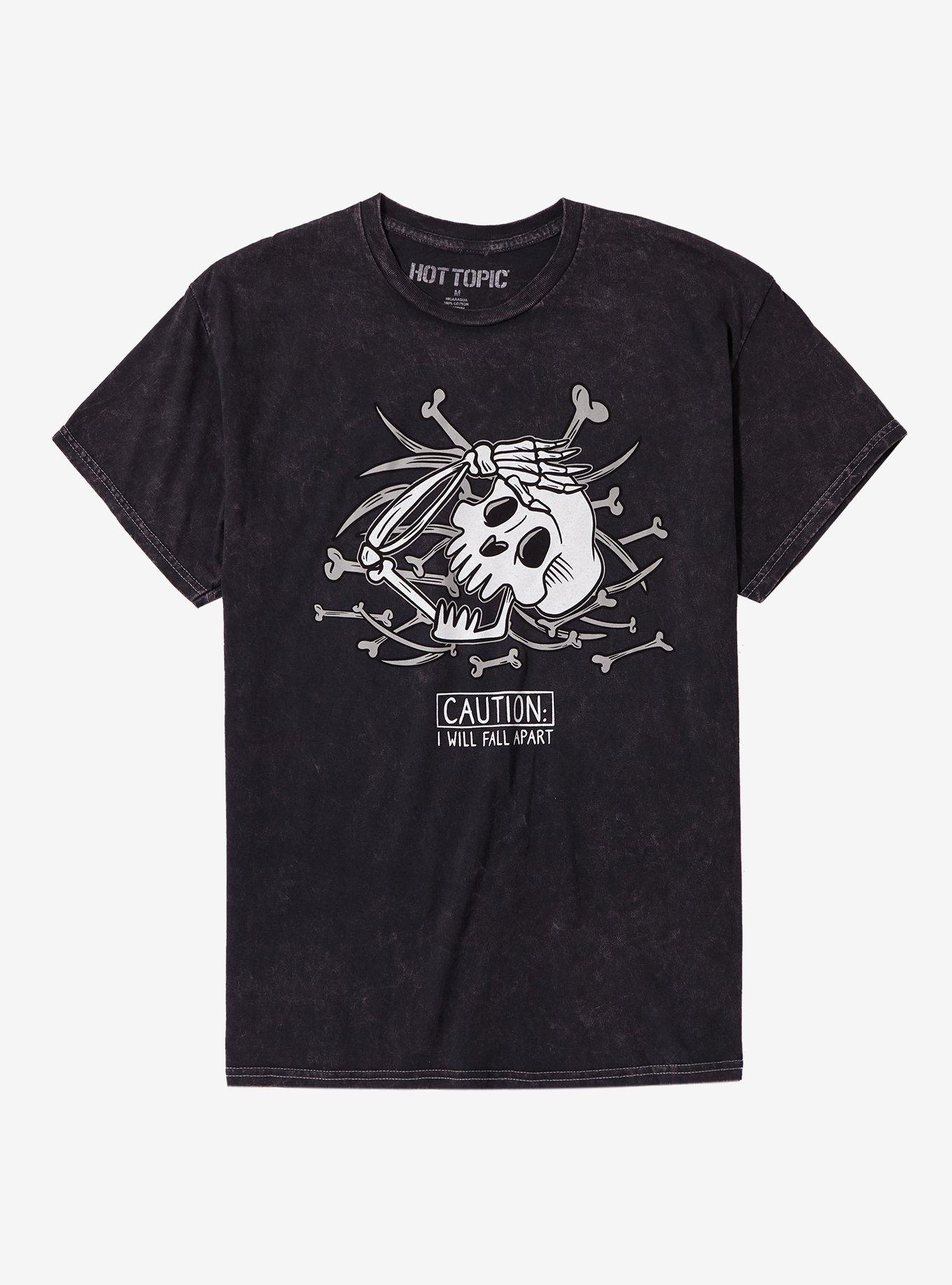 Skeleton Fall Apart Mineral Wash T-Shirt | Trending Graphic Tee For Fans