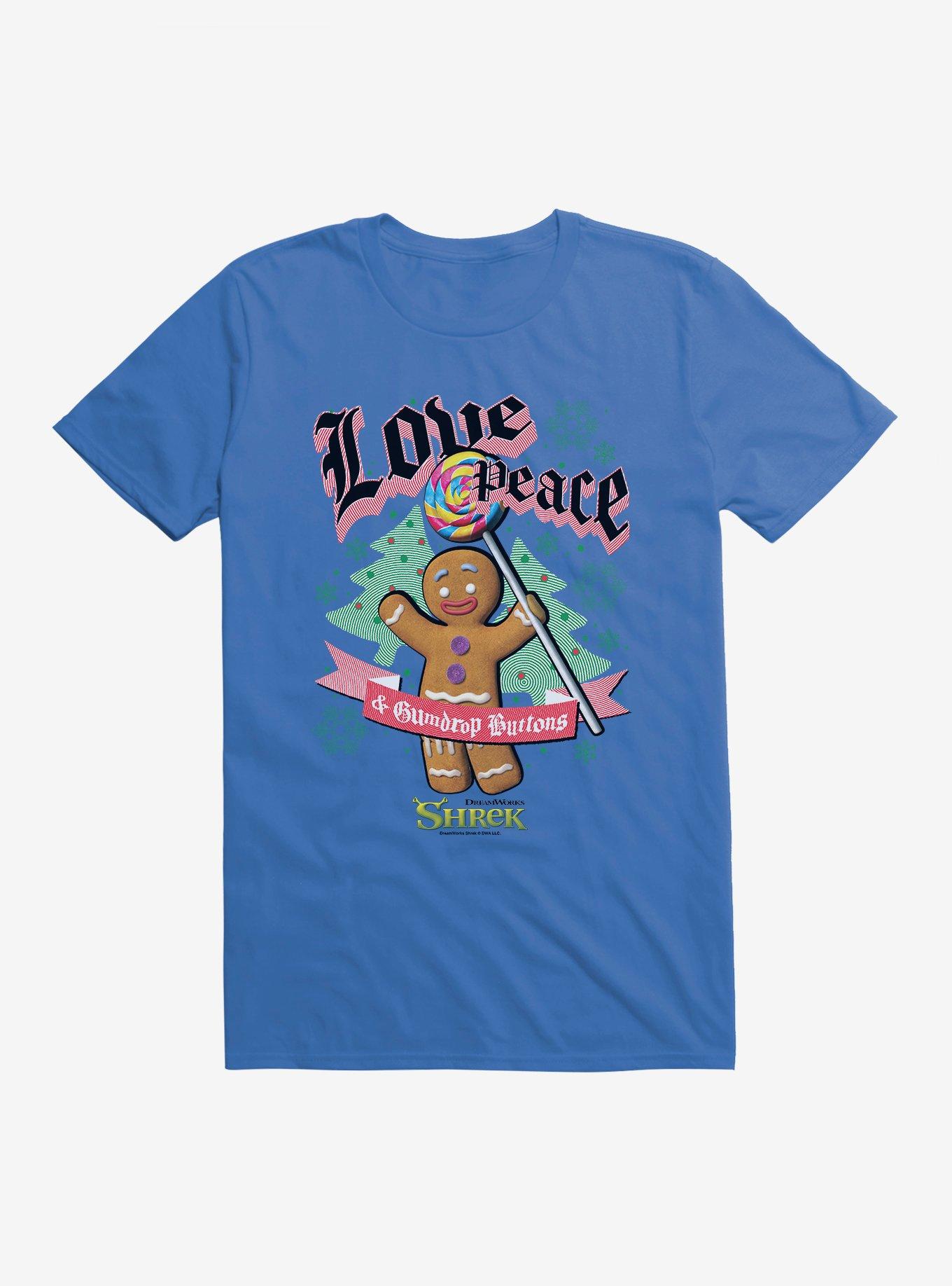 Shrek Love Peace & Gumdrop Buttons T-Shirt | Trending Graphic Tee For Fans
