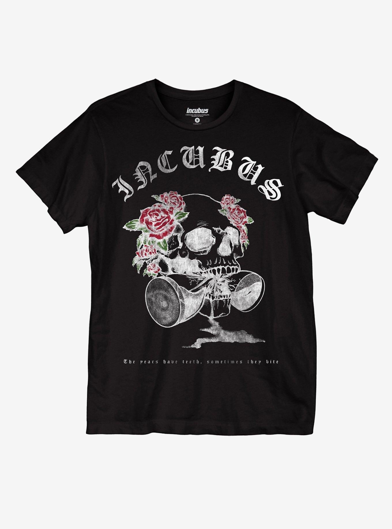 Incubus Floral Skull Boyfriend Fit Girls T-Shirt | Trending Graphic Tee For Fans