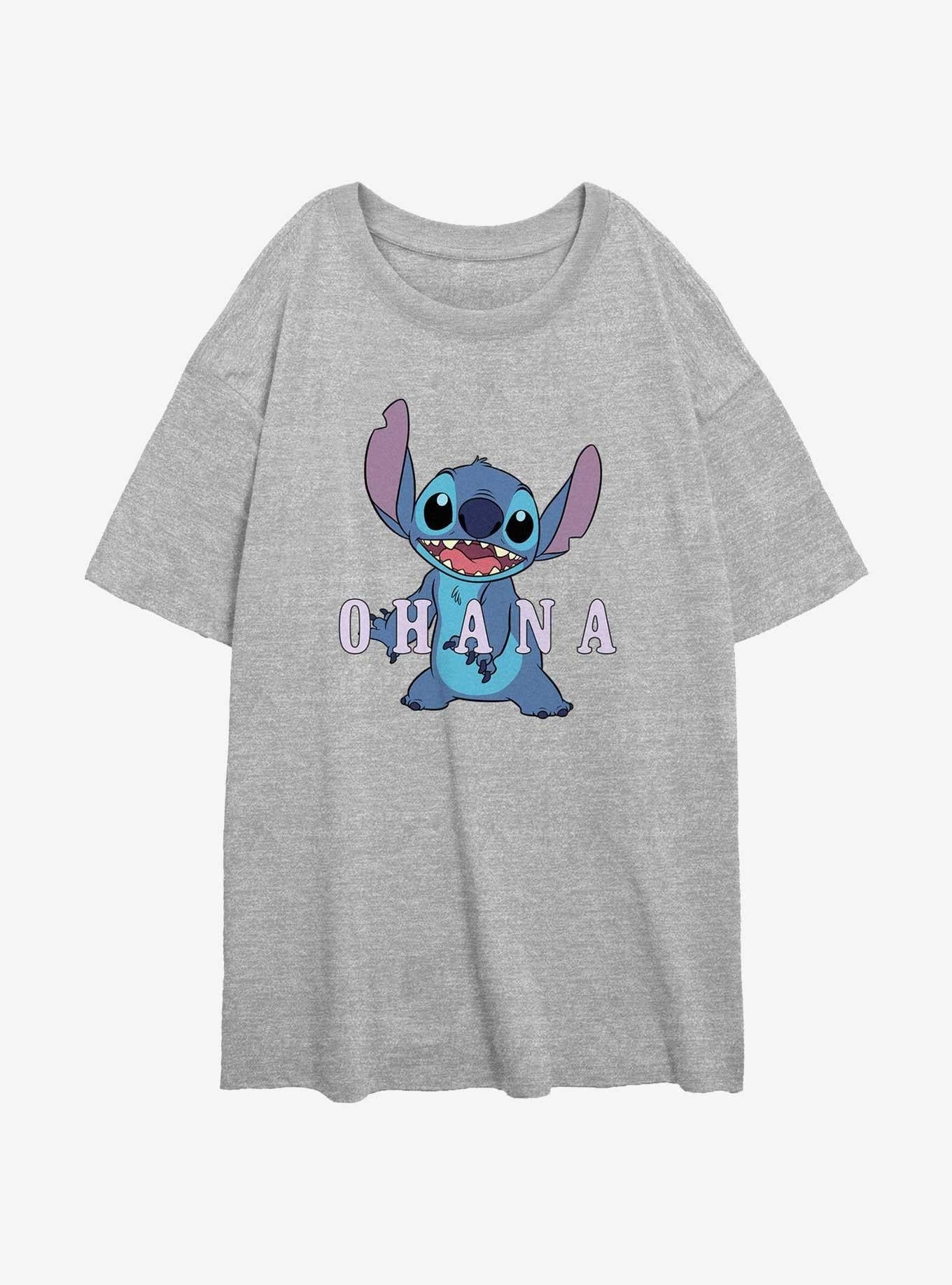 Disney Lilo & Stitch Ohana Girls Oversized T-Shirt | Trending Graphic Tee For Fans