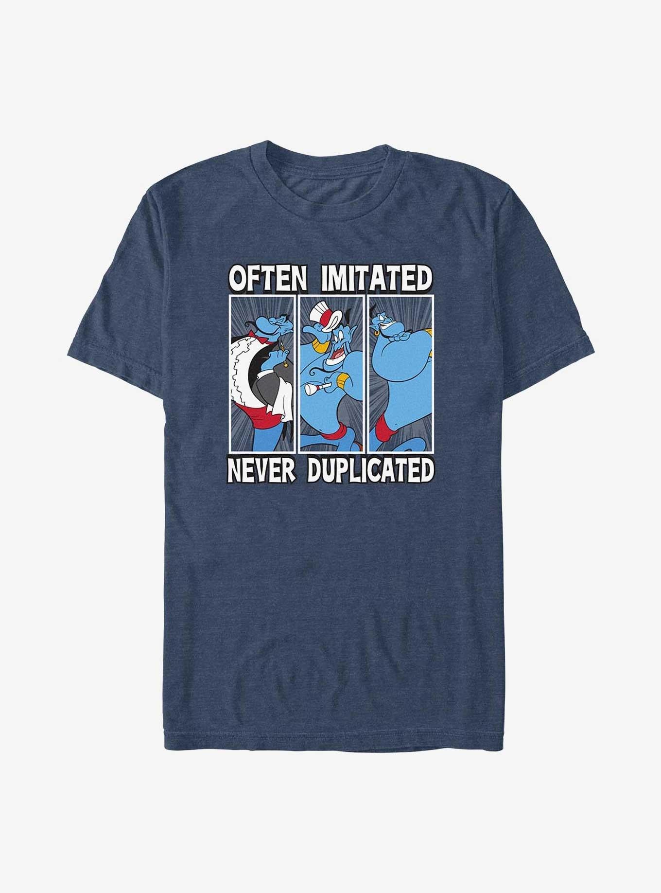 Disney Aladdin Genie Often Imitated Never Duplicated T-Shirt | Trending Graphic Tee For Fans