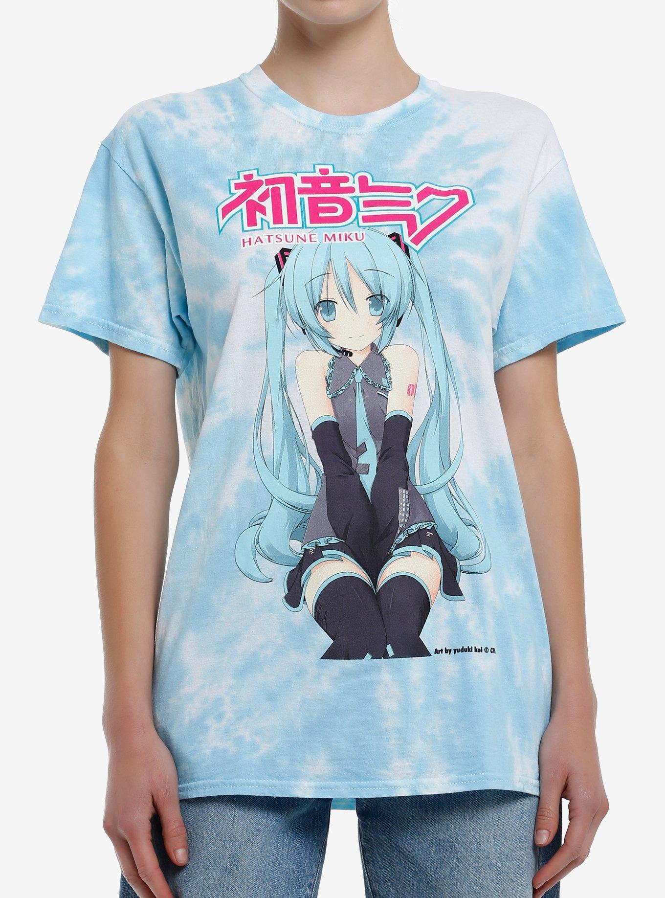 Hatsune Miku Blue Tie-Dye Boyfriend Fit Girls T-Shirt | Trending Graphic Tee For Fans