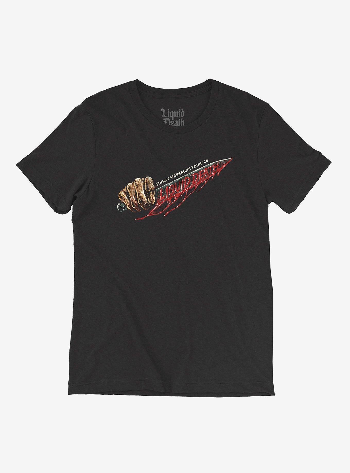 Liquid Death Bloody Knife T-Shirt | Trending Graphic Tee For Fans