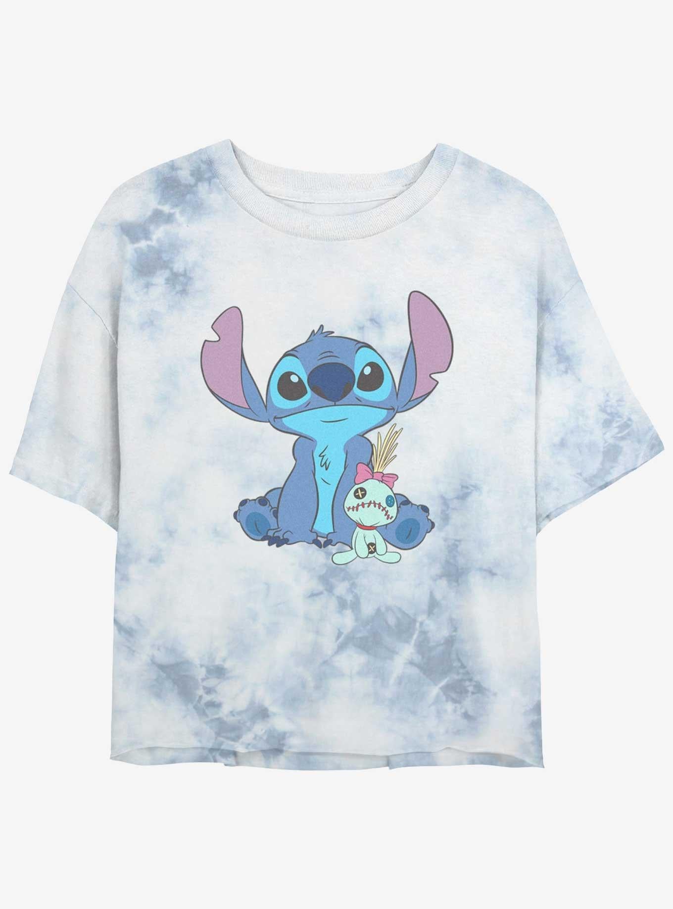 Disney Lilo & Stitch And Scrump Sit Girls Tie-Dye Crop T-Shirt | Trending Graphic Tee For Fans