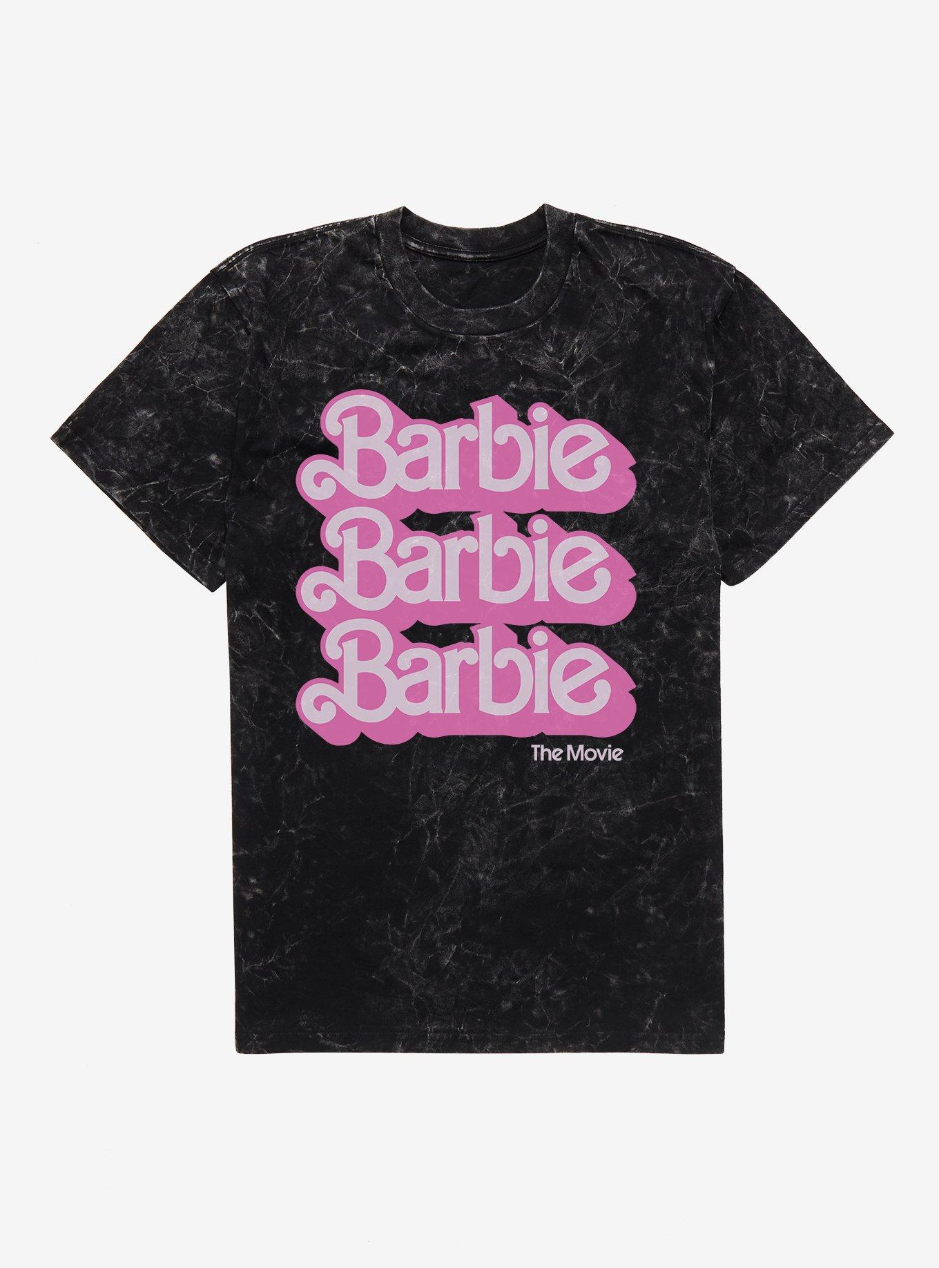 Barbie The Movie Logo Stack Mineral Wash T-Shirt | Trending Graphic Tee For Fans