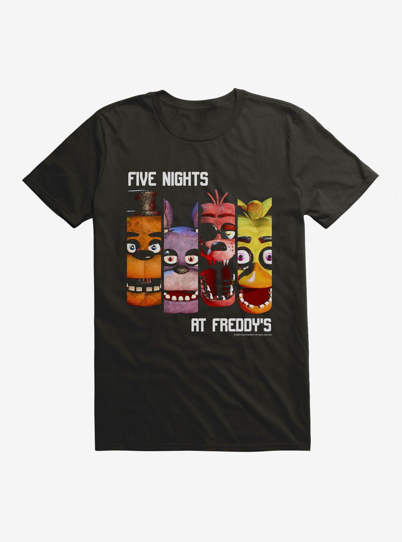 Five Nights At Freddy's Character Panels T-Shirt | Trending Graphic Tee For Fans