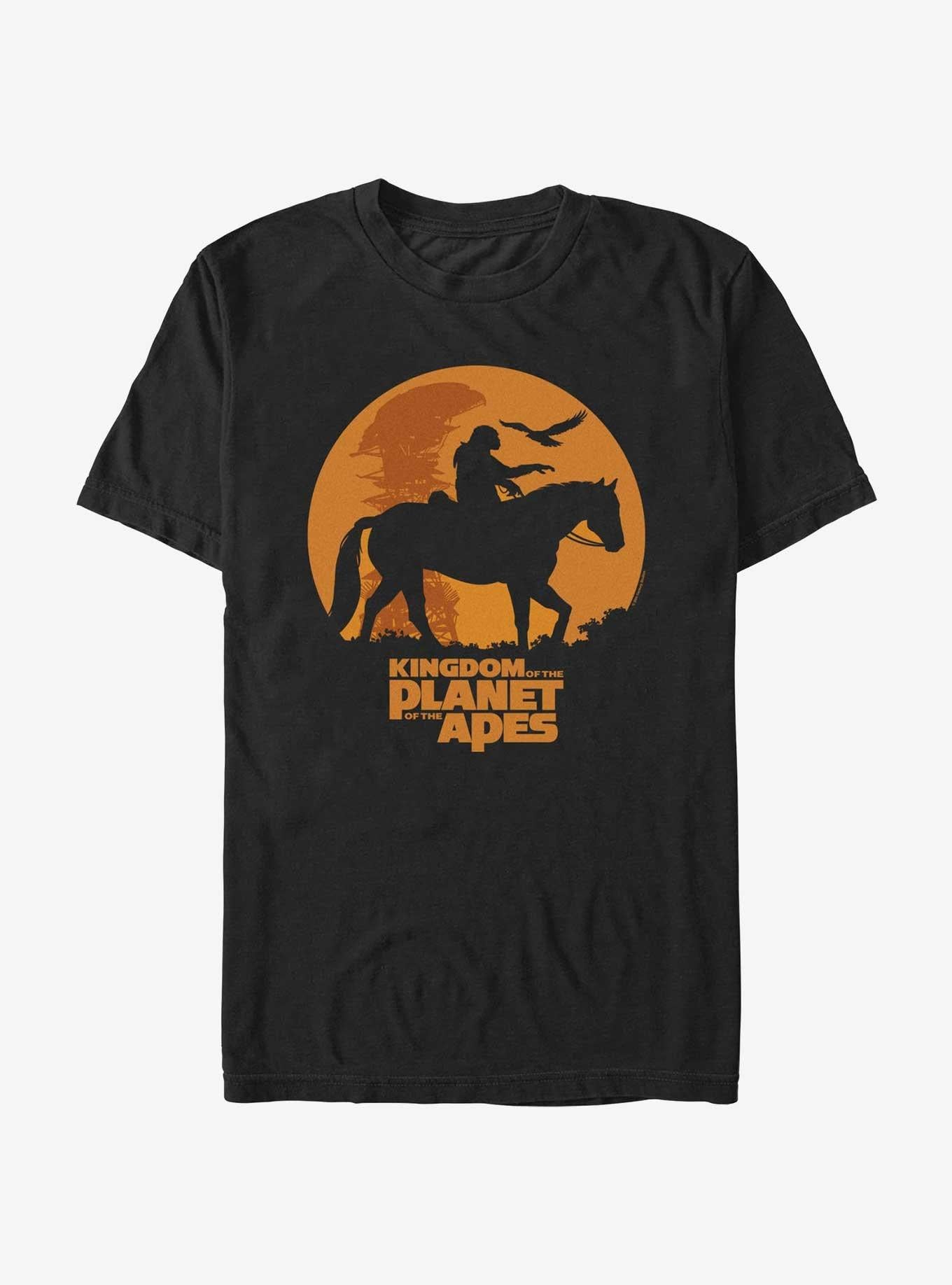 Kingdom of the Planet of the Apes Caesar And Horse Silhouette T-Shirt | Trending Graphic Tee For Fans