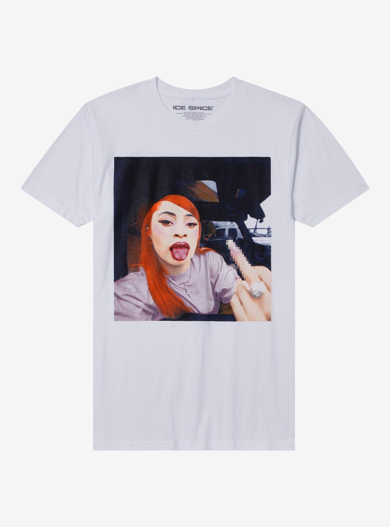 Ice Spice Tongue Out Boyfriend Fit Girls T-Shirt | Trending Graphic Tee For Fans