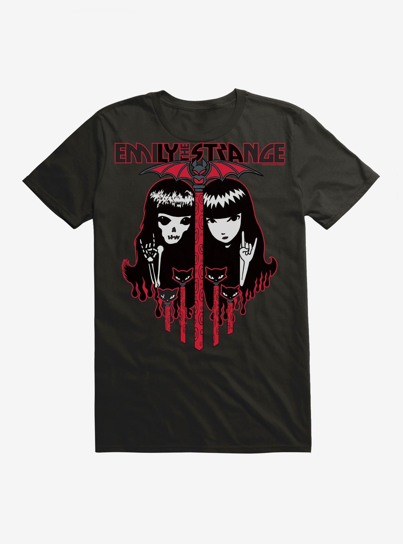 Emily The Strange Skeleton Twin Black T-Shirt | Trending Graphic Tee For Fans