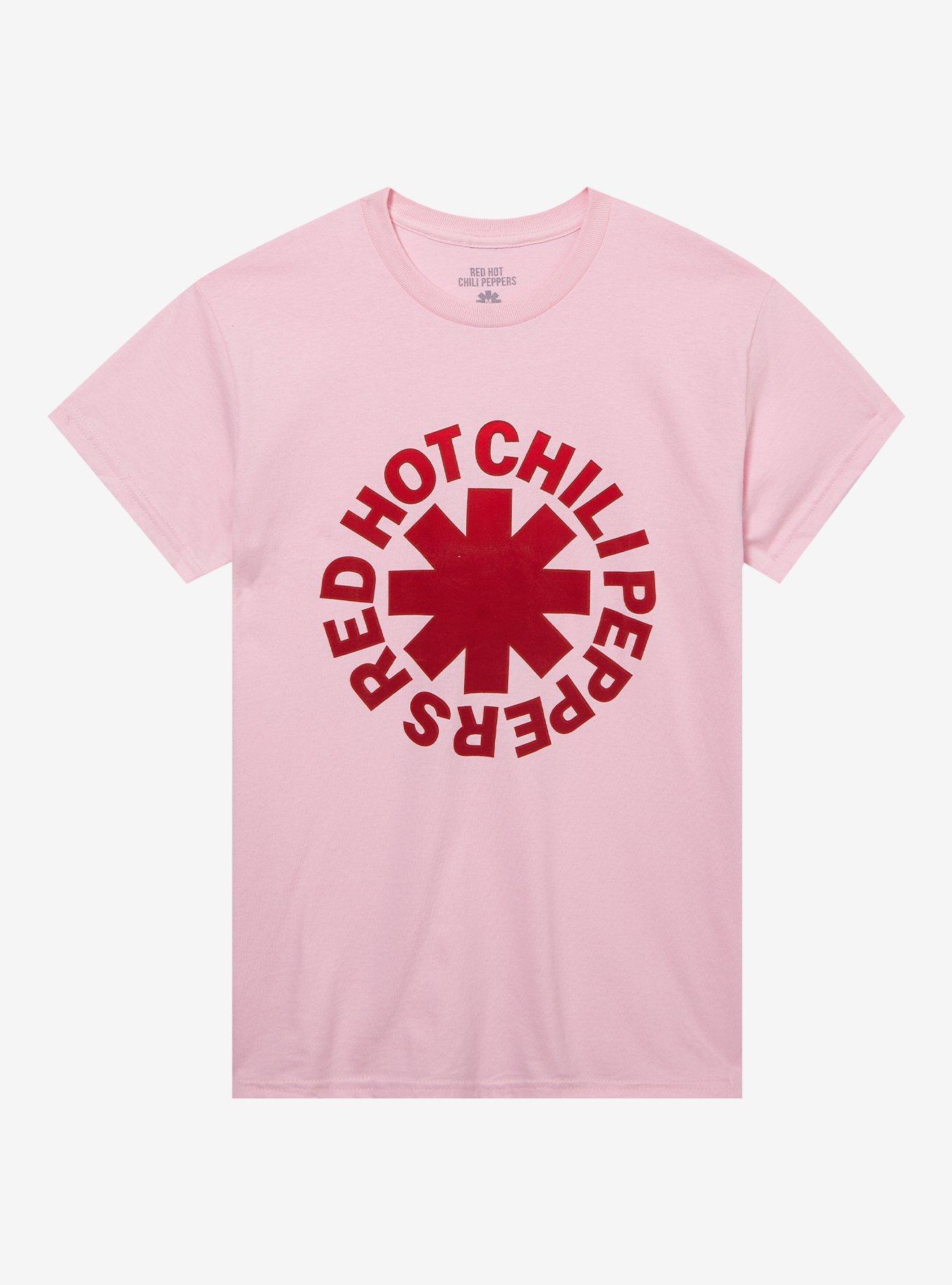 Red Hot Chili Peppers Logo Pink Boyfriend Fit Girls T-Shirt | Trending Graphic Tee For Fans