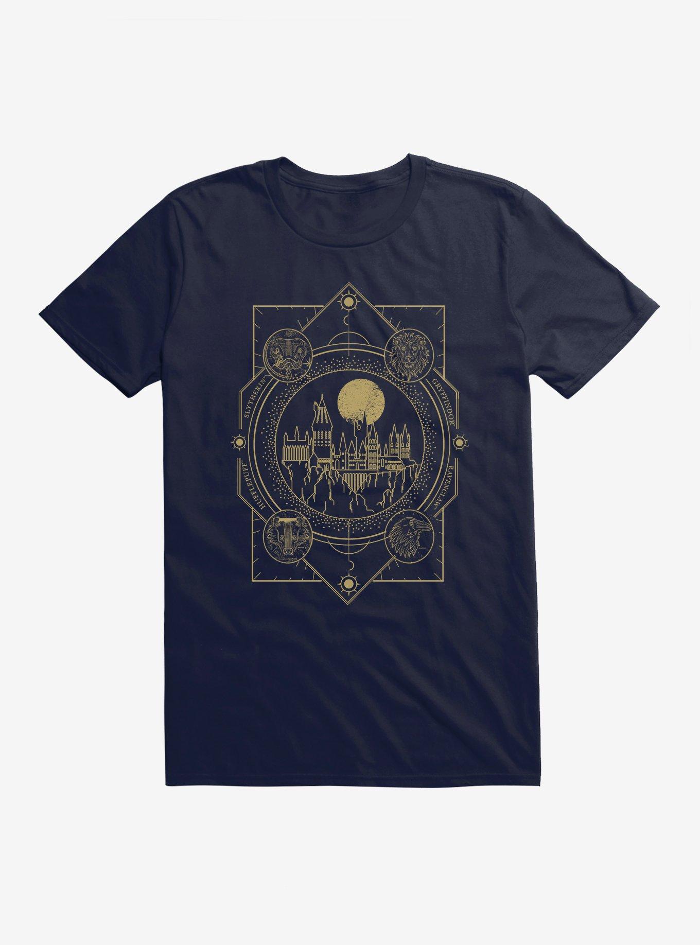 Harry Potter Hogwarts Gold Celestial T-Shirt | Trending Graphic Tee For Fans