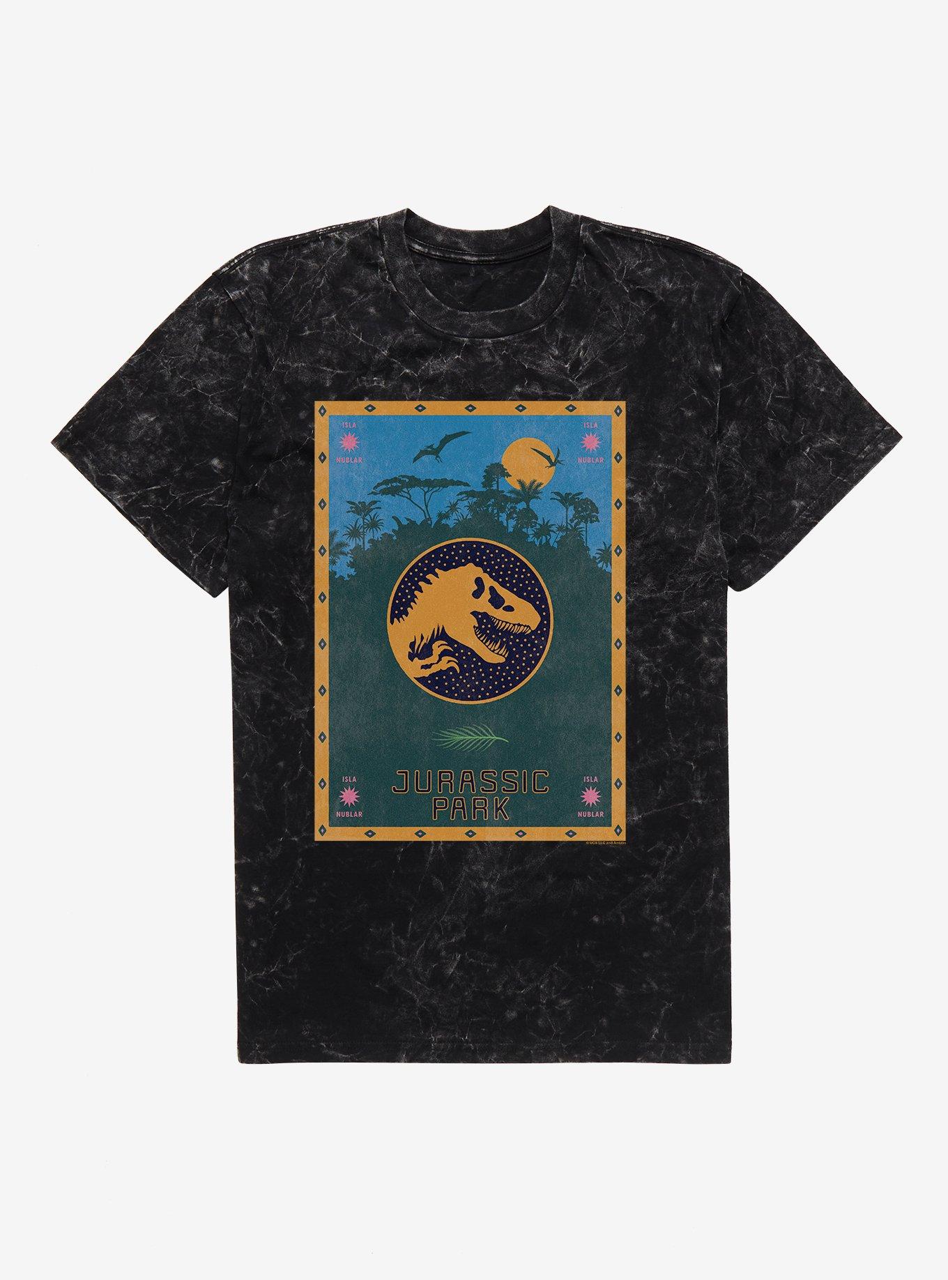 Jurassic Park Retro Poster Mineral Wash T-Shirt | Trending Graphic Tee For Fans