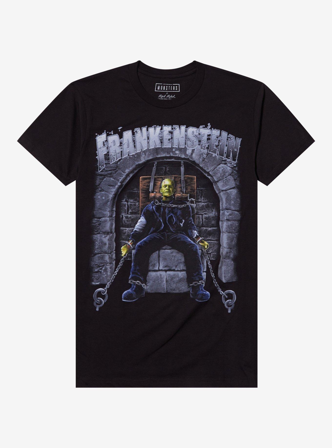 Rock Rebel Universal Monsters Frankenstein Chair T-Shirt | Trending Graphic Tee For Fans