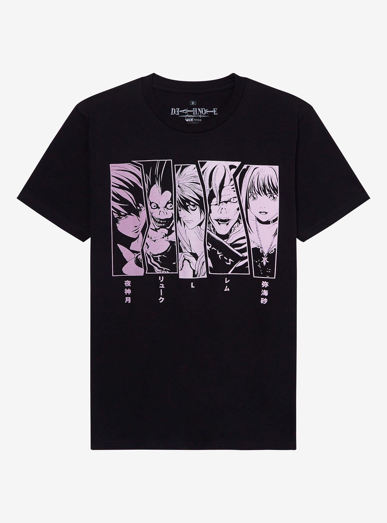Death Note Character Panels Boyfriend Fit Girls T-Shirt | Trending Graphic Tee For Fans
