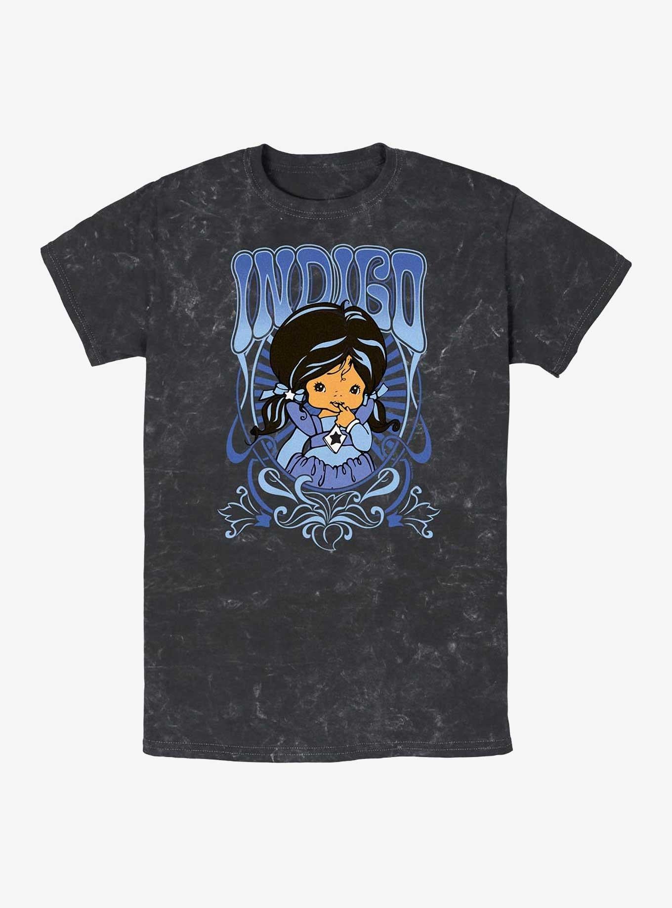 Rainbow Brite Indigo Nouveau Portrait Mineral Wash T-Shirt | Trending Graphic Tee For Fans