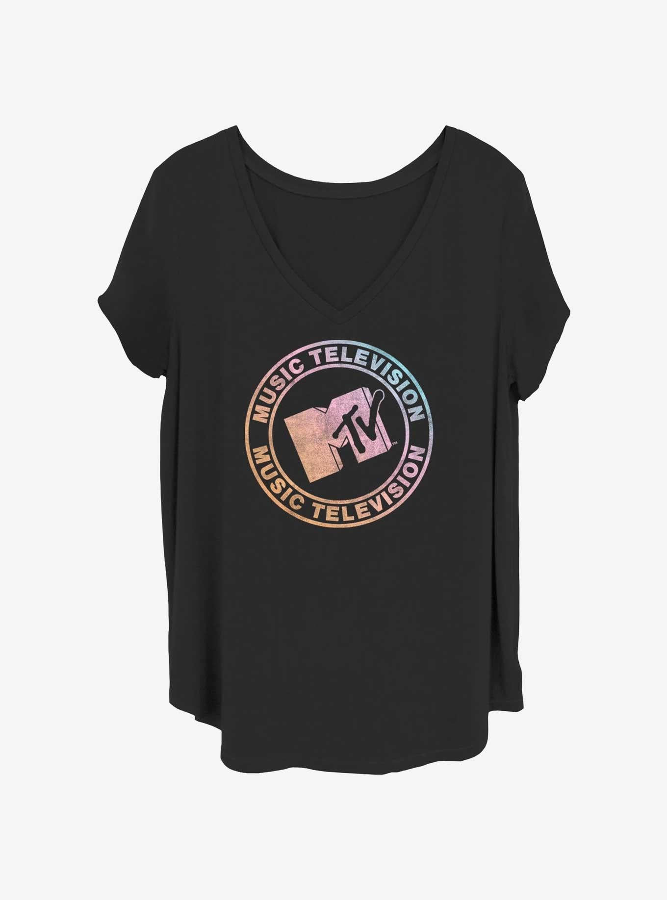 MTV Circular Slant Logo Girls Plus Size T-Shirt | Trending Graphic Tee For Fans