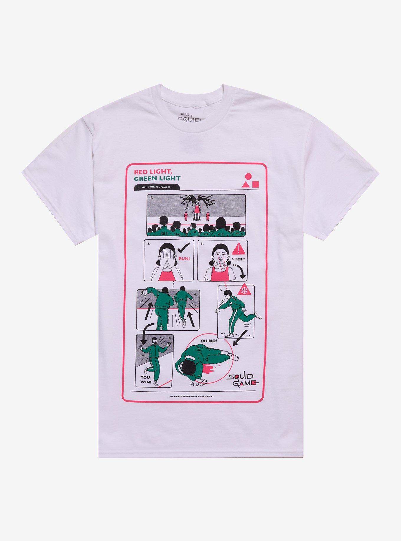 Squid Game Red Light Green Light Info Graphic T-Shirt | Trending Graphic Tee For Fans