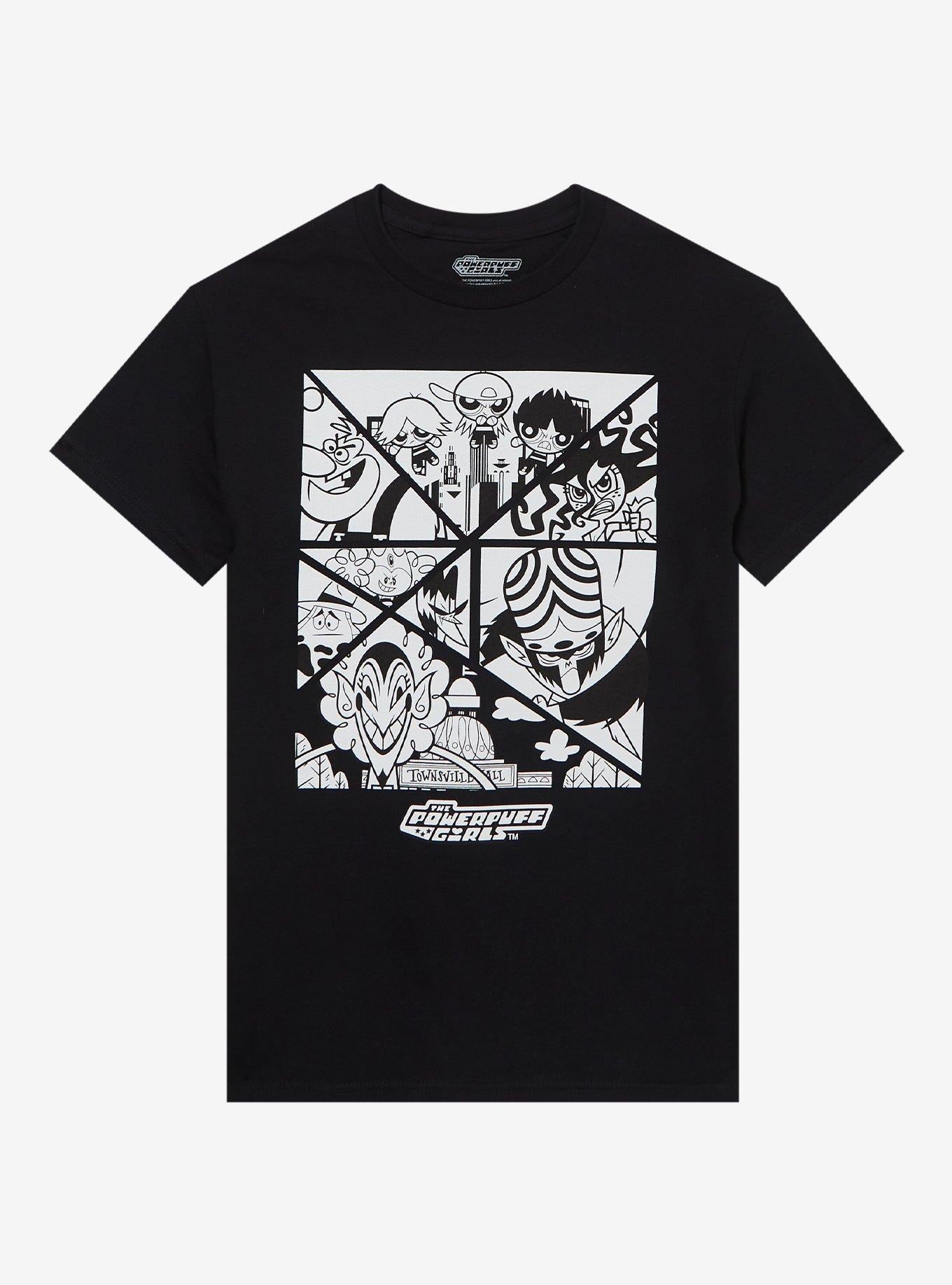 The Powerpuff Girls Villains Black & White Boyfriend Fit Girls T-Shirt | Trending Graphic Tee For Fans