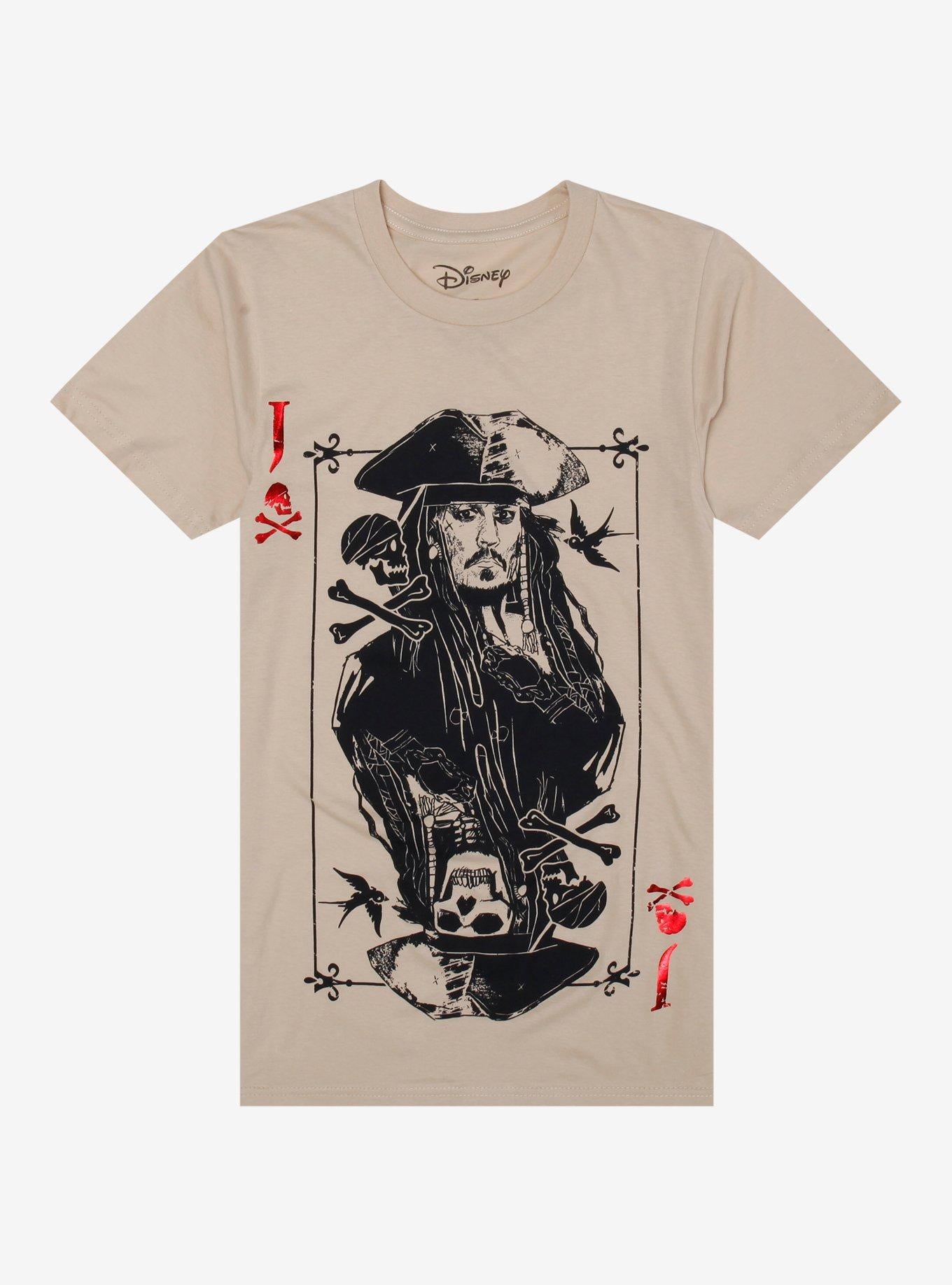 Disney Pirates Of The Caribbean Jack Sparrow Card Girls T-Shirt | Trending Graphic Tee For Fans