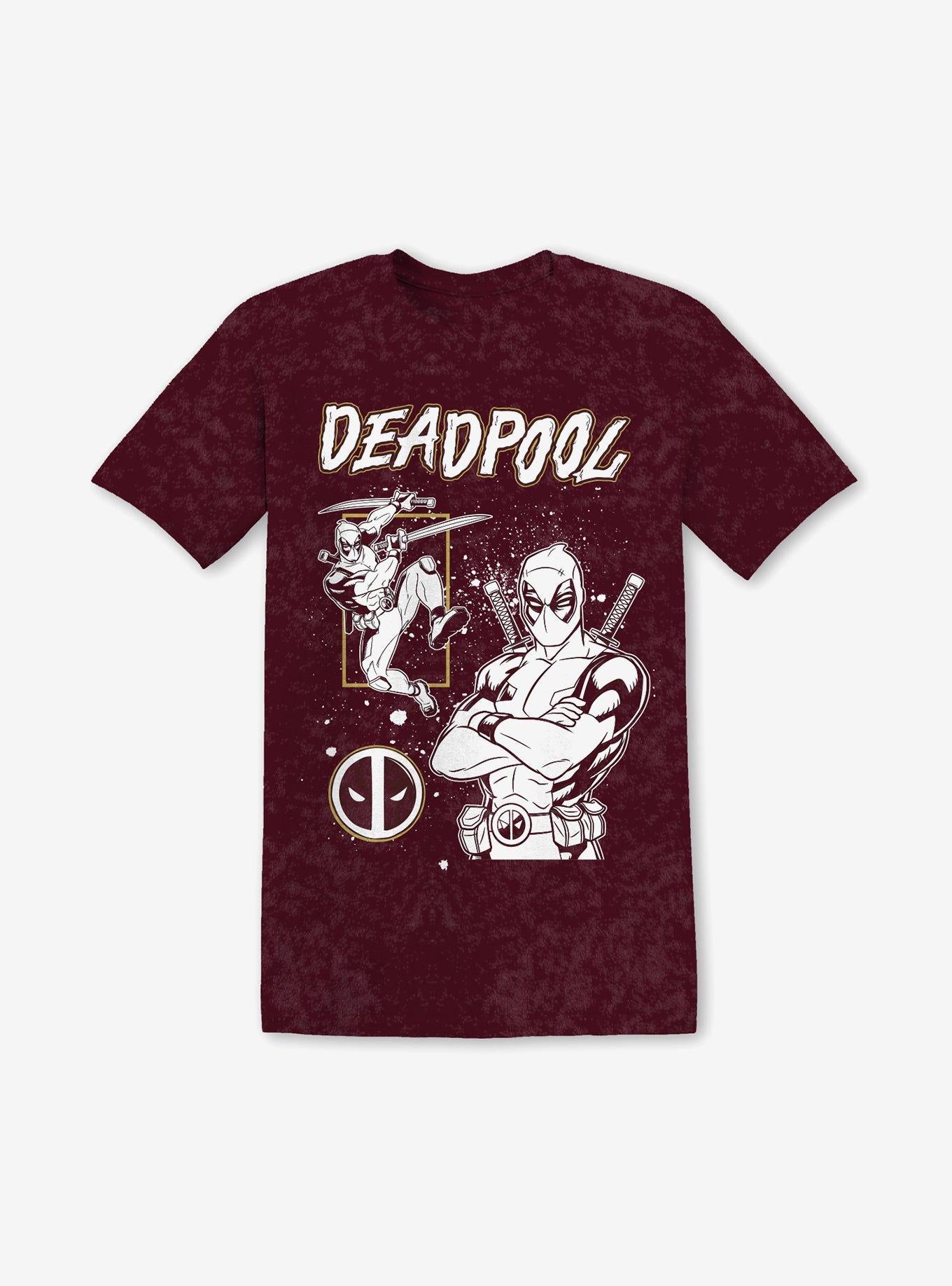 Marvel Deadpool Foil Mineral Wash Boyfriend Fit Girls T-Shirt | Trending Graphic Tee For Fans